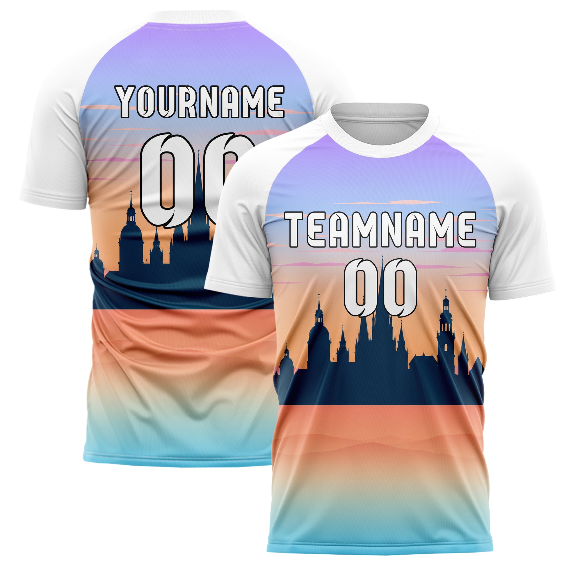 Hellblau European Skyline Design 15-0564 individuelles Fußballtrikot main