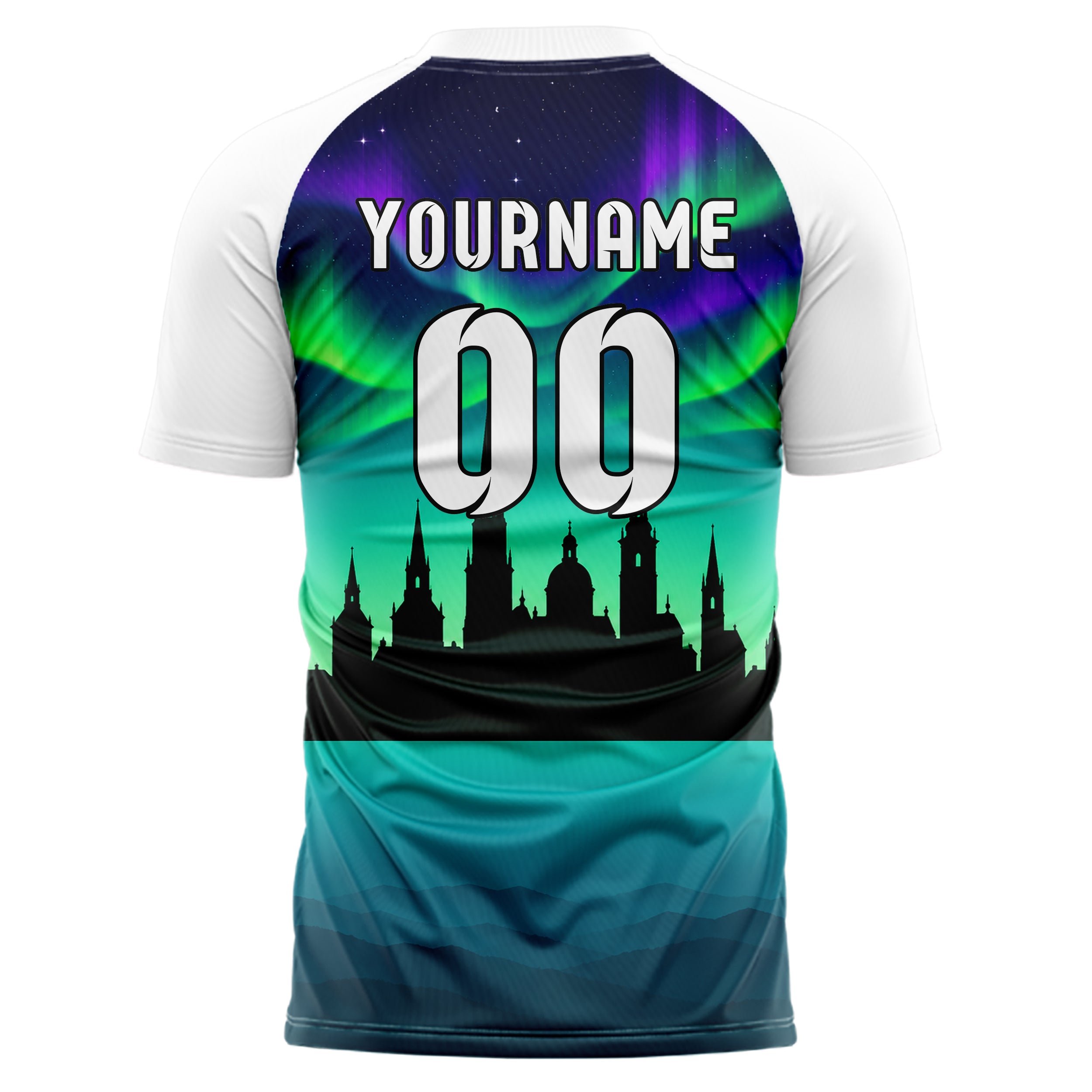 Petrol European Skyline Design 15-0570 individuelles Fußballtrikot back