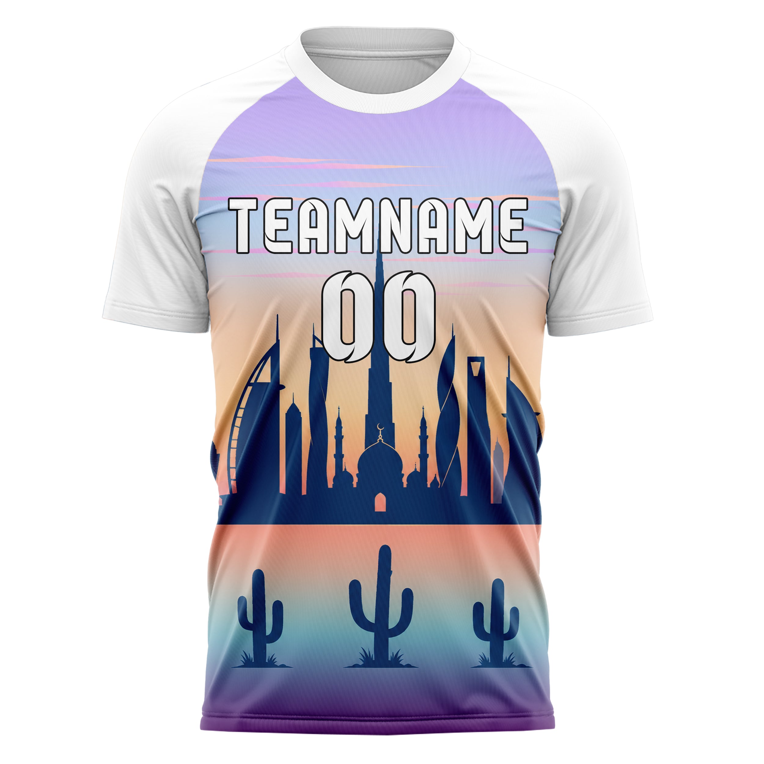Hellblau Middle East Skyline Design 15-0584 individuelles Fußballtrikot front
