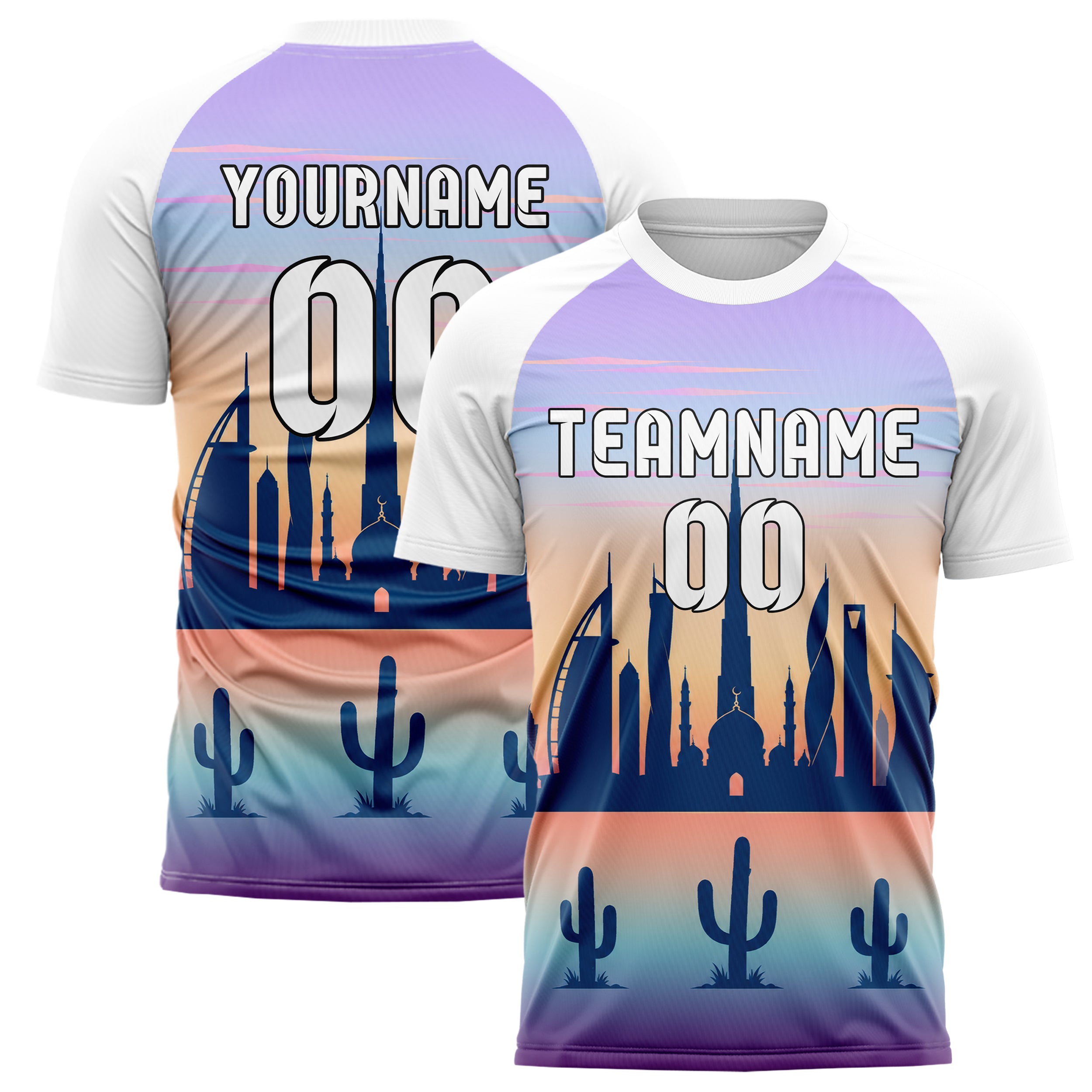 Hellblau Middle East Skyline Design 15-0584 individuelles Fußballtrikot main