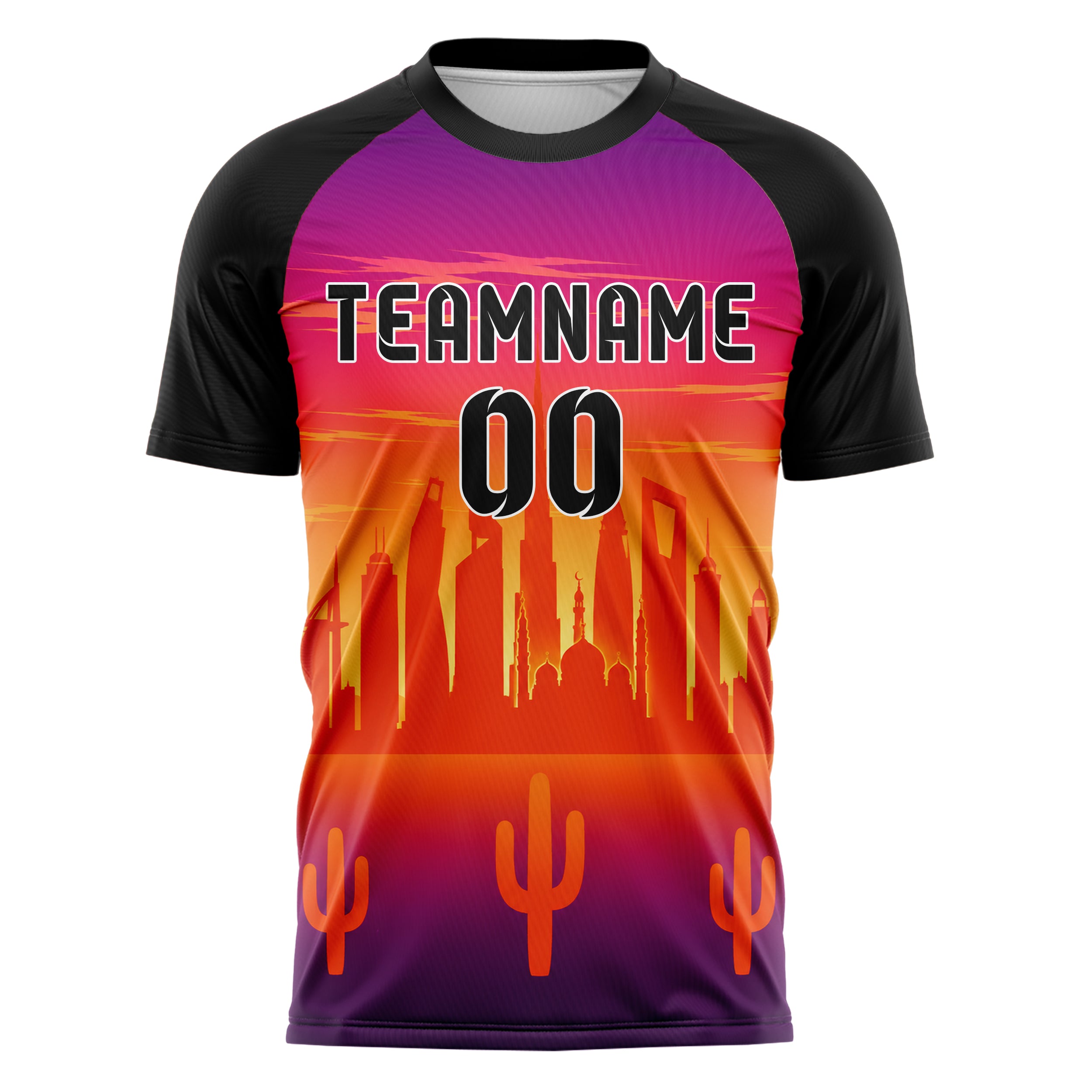 Orange Middle East Skyline Design 15-0582 individuelles Fußballtrikot front