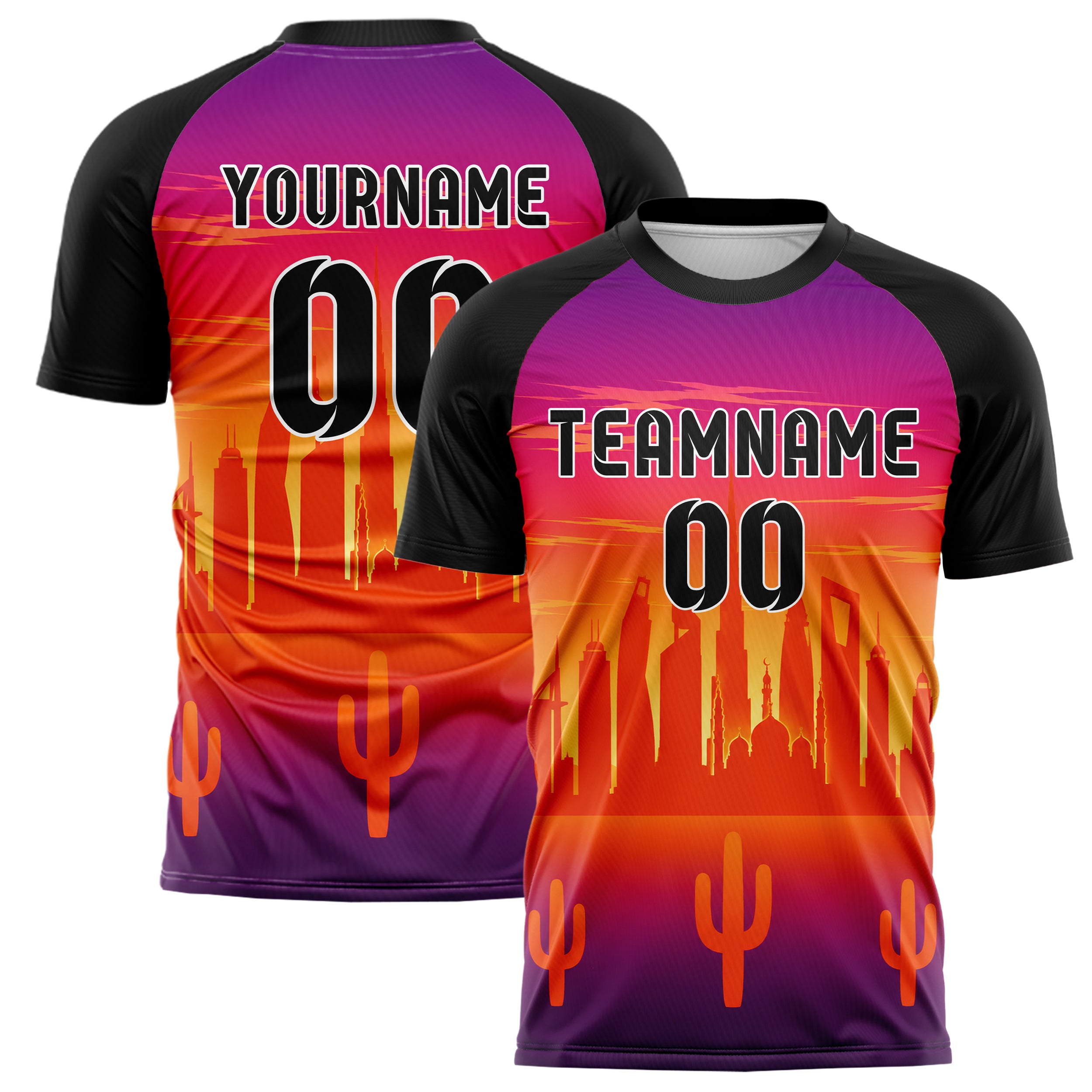 Orange Middle East Skyline Design 15-0582 individuelles Fußballtrikot main