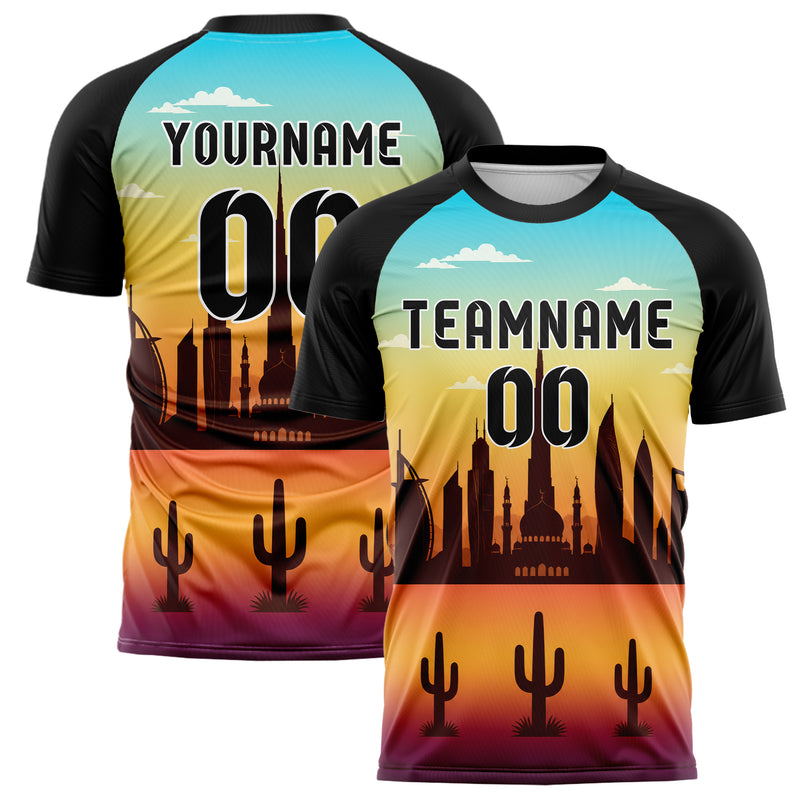 Gelb Middle East Skyline Design 15-0585 individuelles Fußballtrikot main