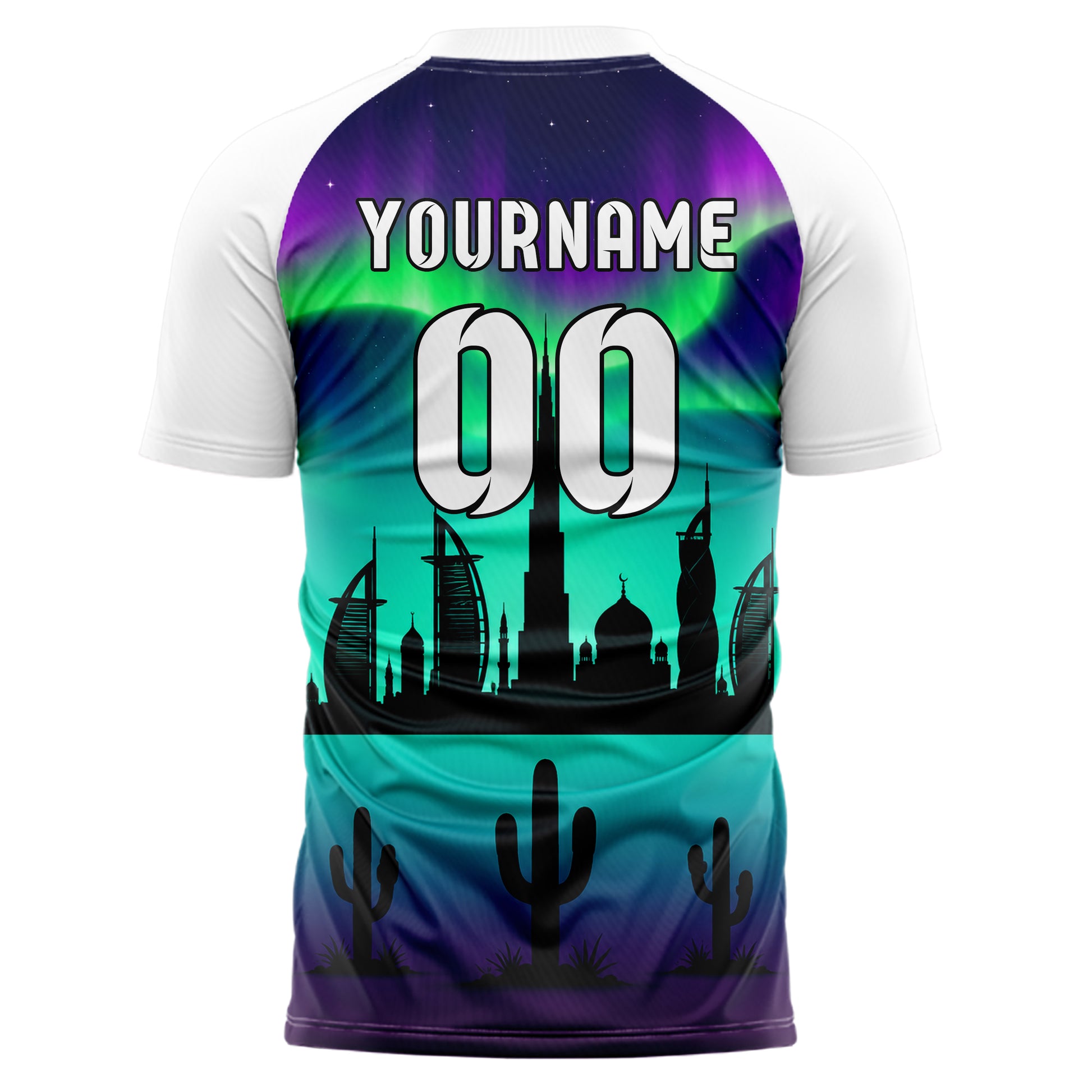 Petrol Middle East Skyline Design 15-0590 individuelles Fußballtrikot back