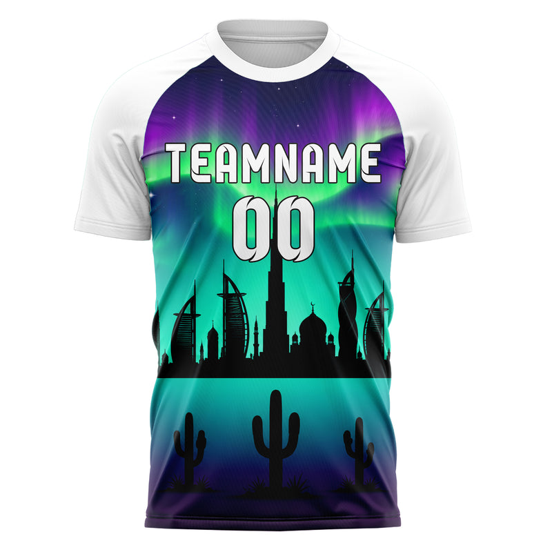 Petrol Middle East Skyline Design 15-0590 individuelles Fußballtrikot front