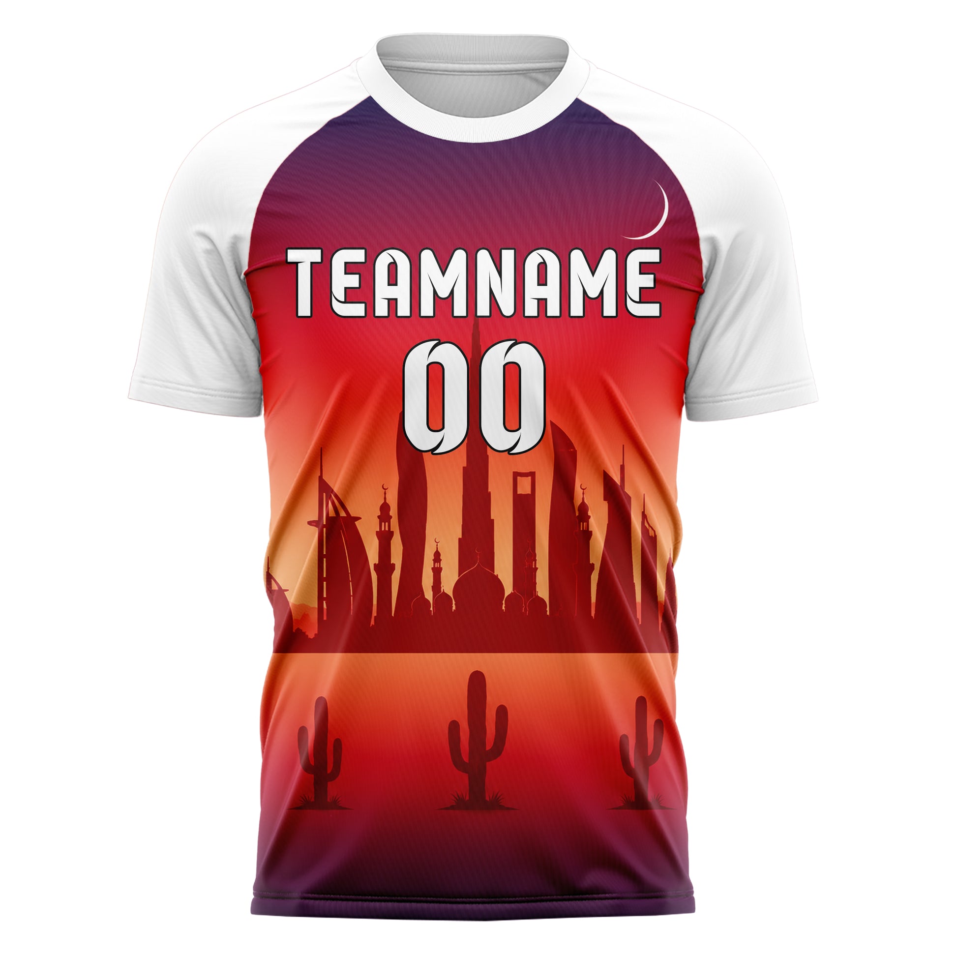 Rot Middle East Skyline Design 15-0583 individuelles Fußballtrikot front