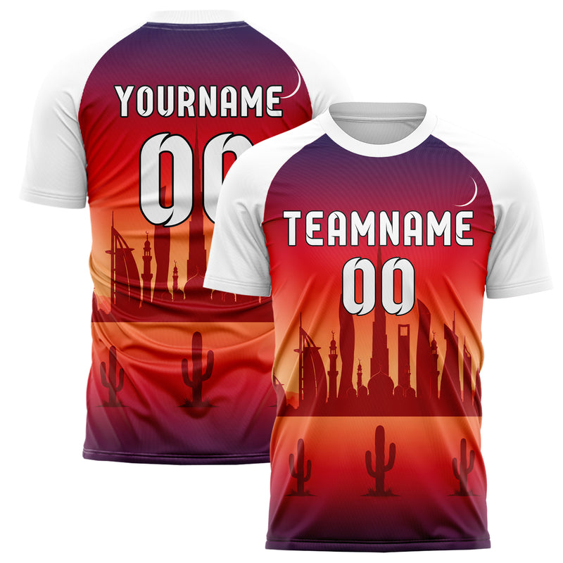 Rot Middle East Skyline Design 15-0583 individuelles Fußballtrikot main