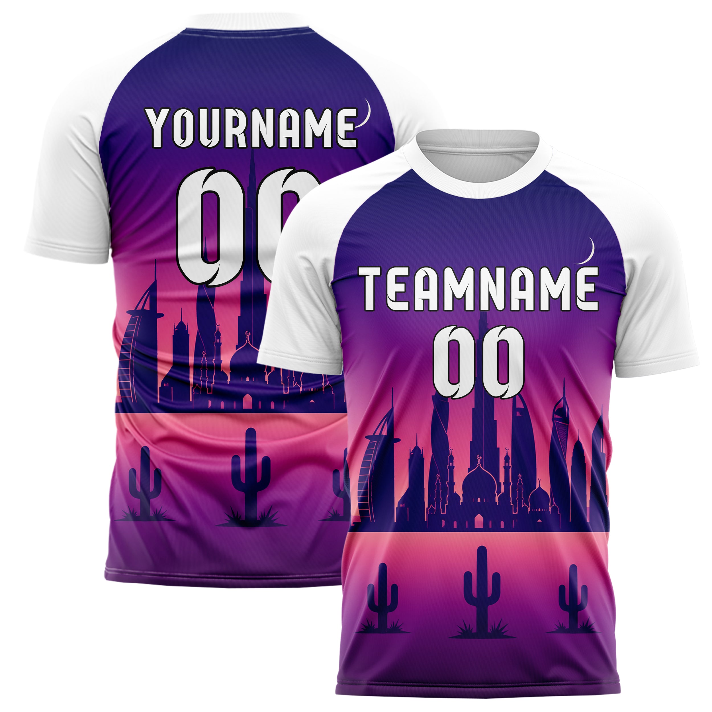 Lila Middle East Skyline Design 15-0586 individuelles Fußballtrikot main