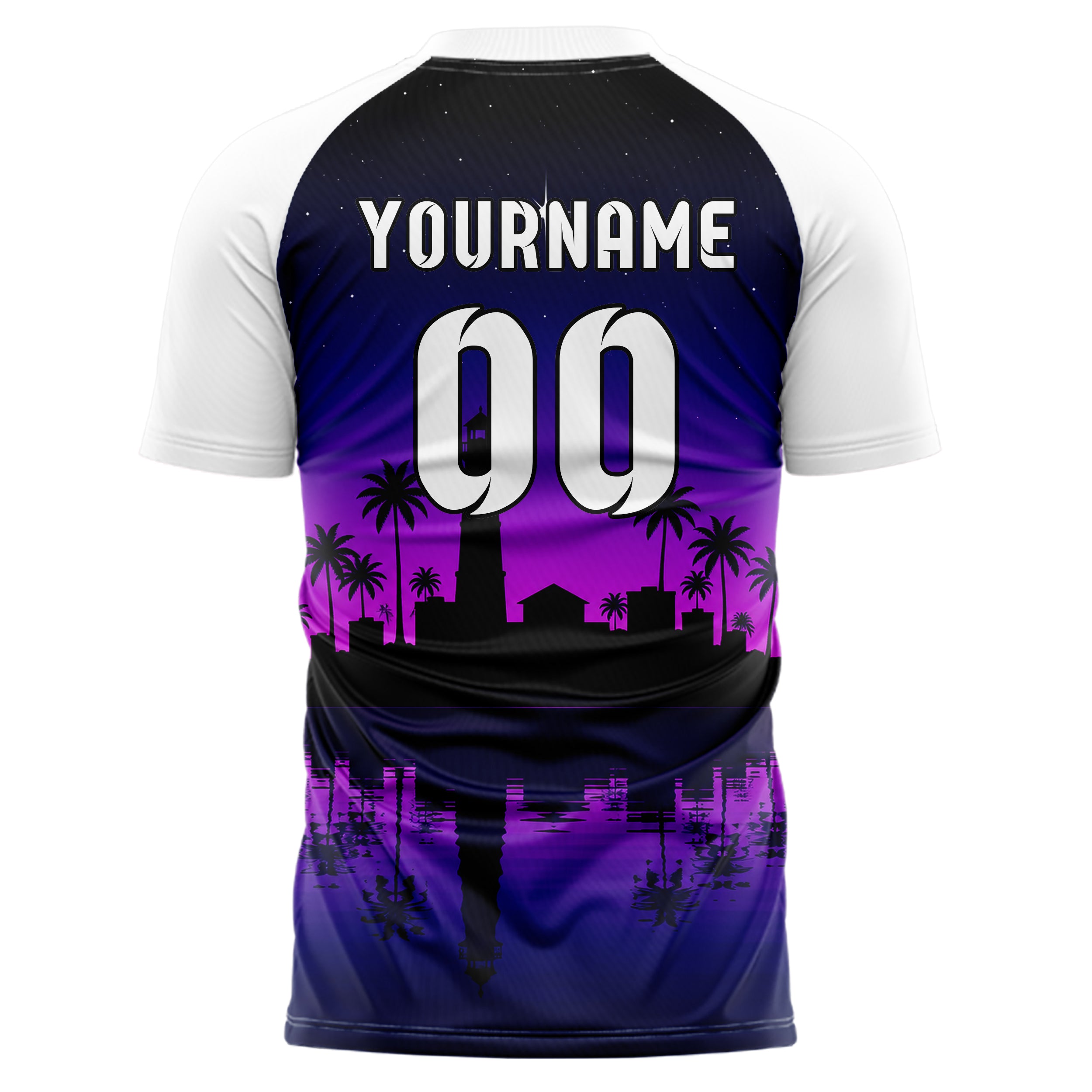 Schwarz Seaside Skyline Design 15-0598 individuelles Fußballtrikot back