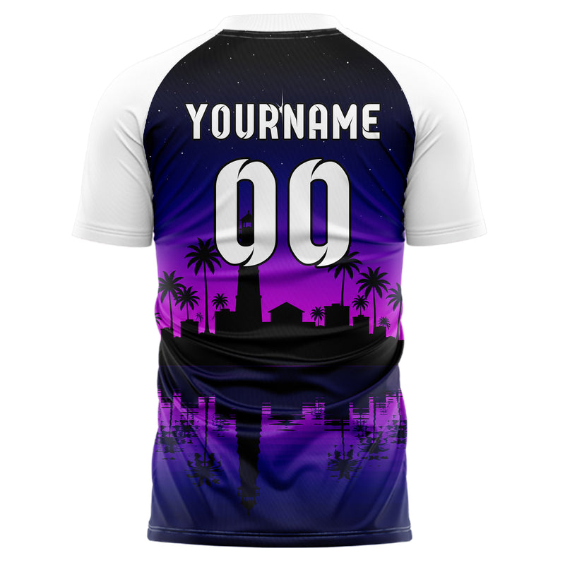 Schwarz Seaside Skyline Design 15-0598 individuelles Fußballtrikot back