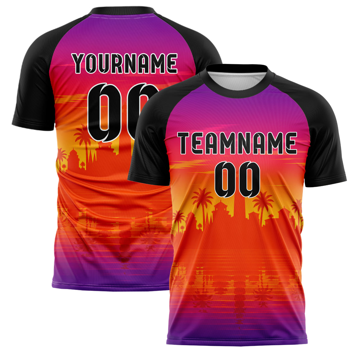 Orange Seaside Skyline Design 15-0592 individuelles Fußballtrikot main