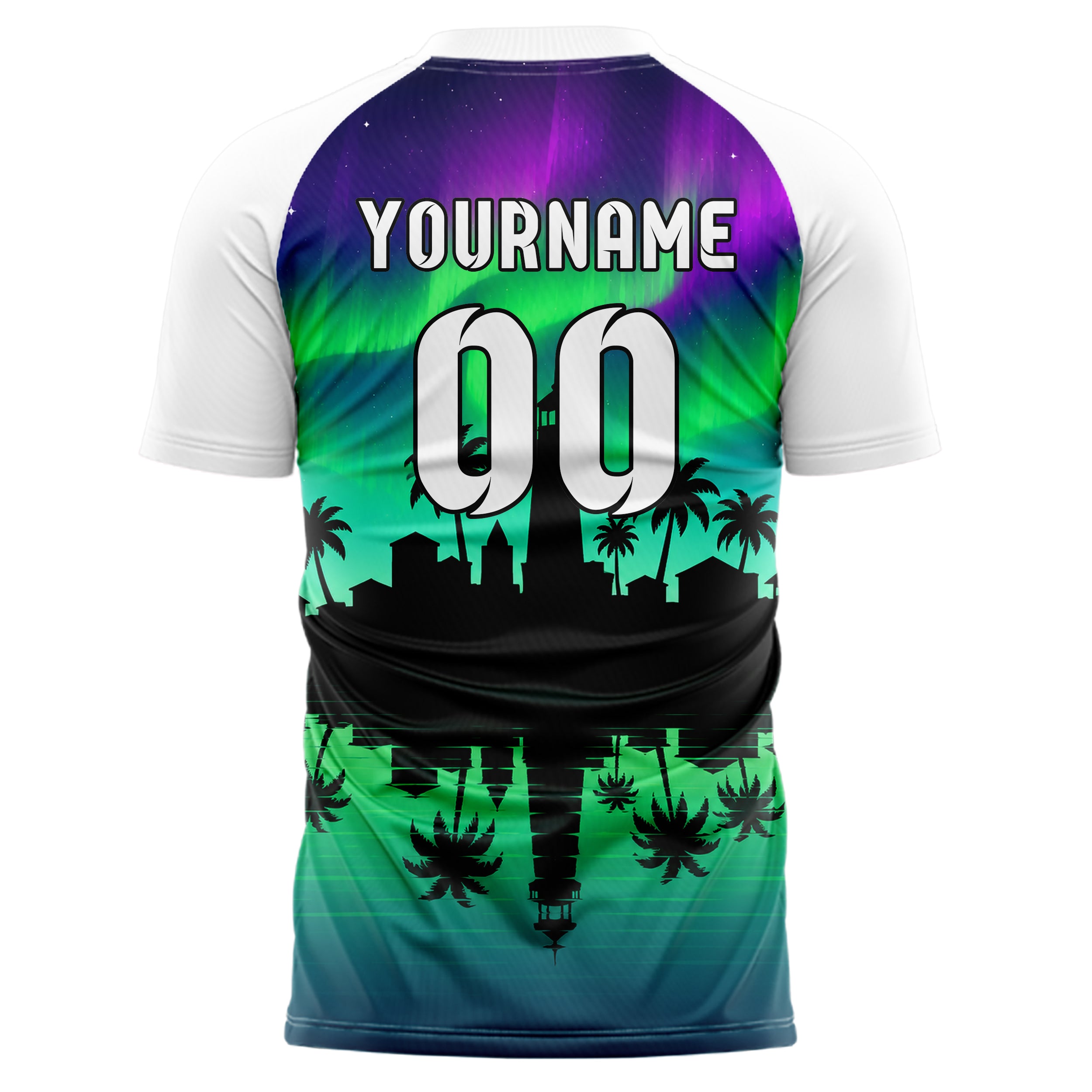 Petrol Seaside Skyline Design 15-0600 individuelles Fußballtrikot back