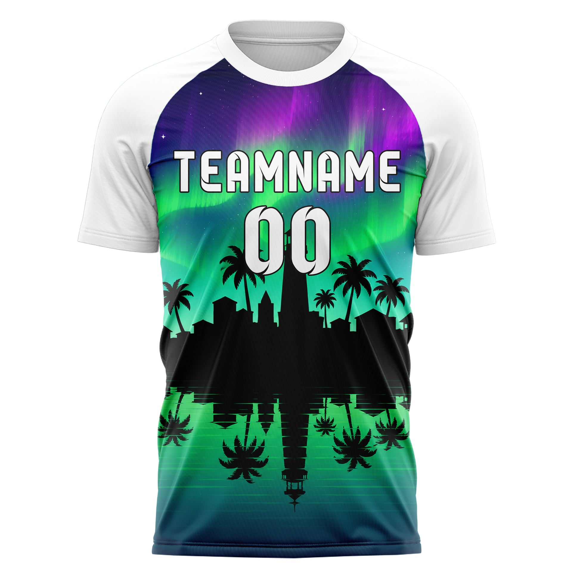 Petrol Seaside Skyline Design 15-0600 individuelles Fußballtrikot front