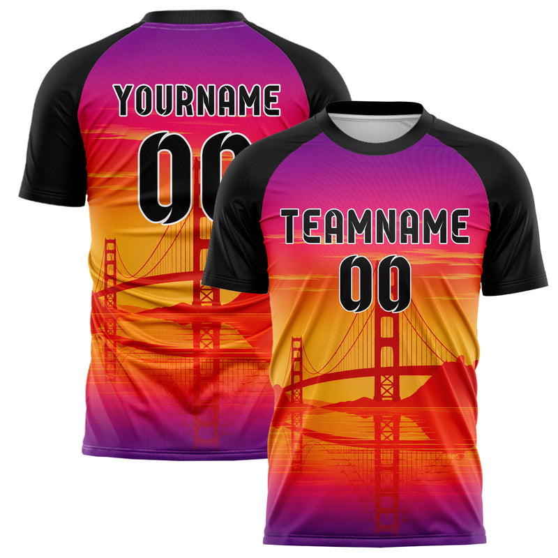 Orange Golden Gate Skyline Design 15-0272 individuelles Fußballtrikot main
