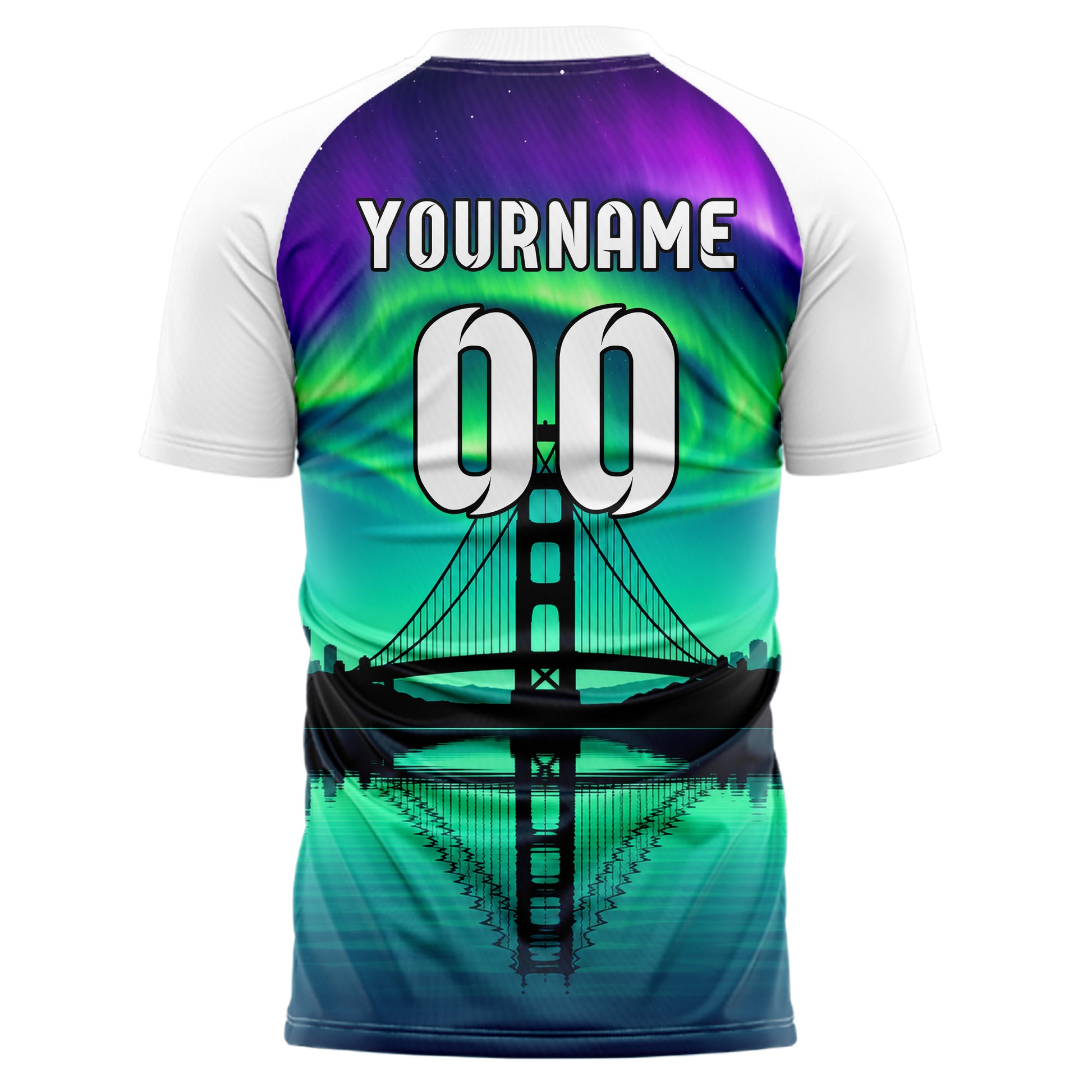 Petrol Golden Gate Skyline Design 15-0280 individuelles Fußballtrikot back