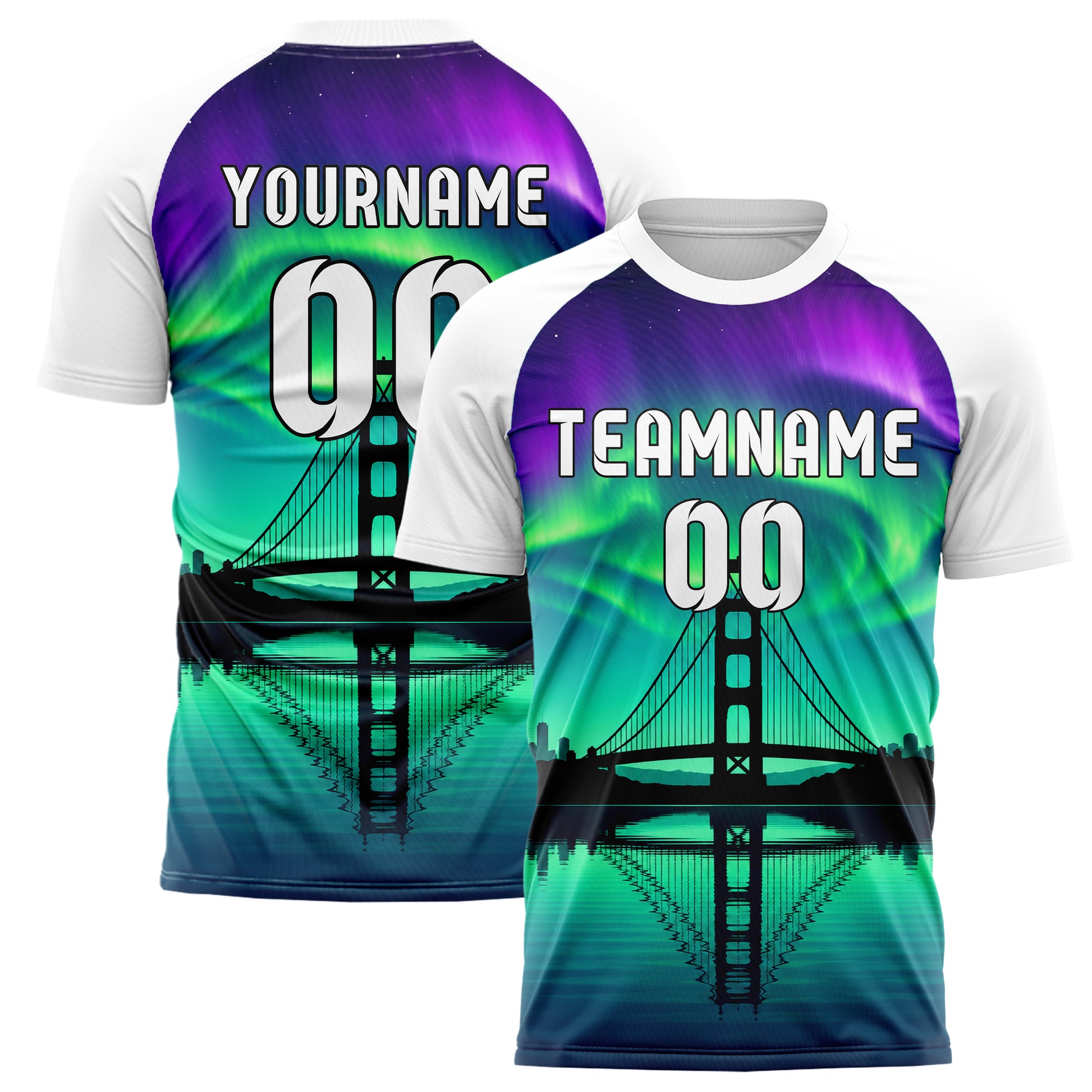 Petrol Golden Gate Skyline Design 15-0280 individuelles Fußballtrikot main