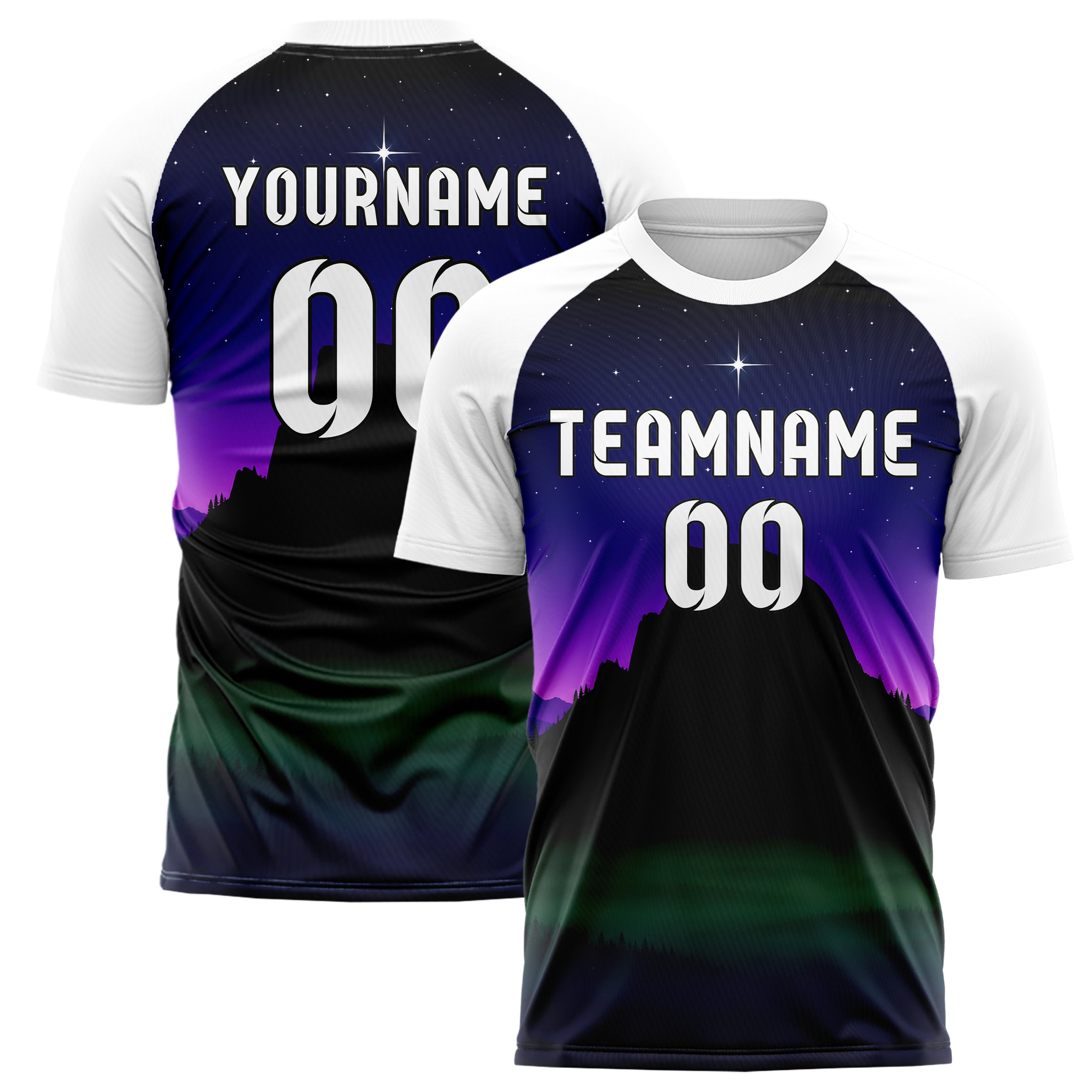 Schwarz Half Dome Skyline Design 15-0338 individuelles Fußballtrikot main