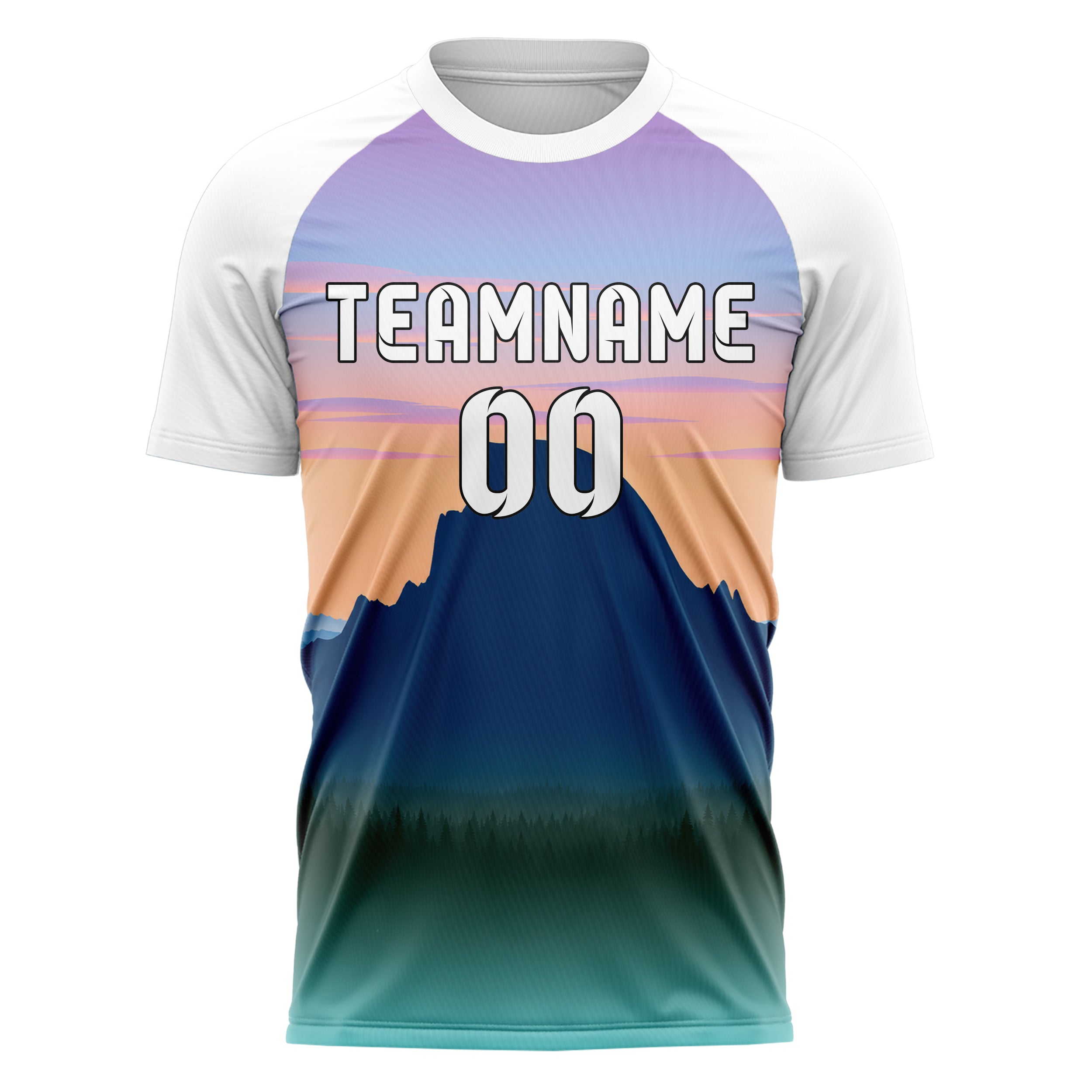 Hellblau Half Dome Skyline Design 15-0334 individuelles Fußballtrikot front