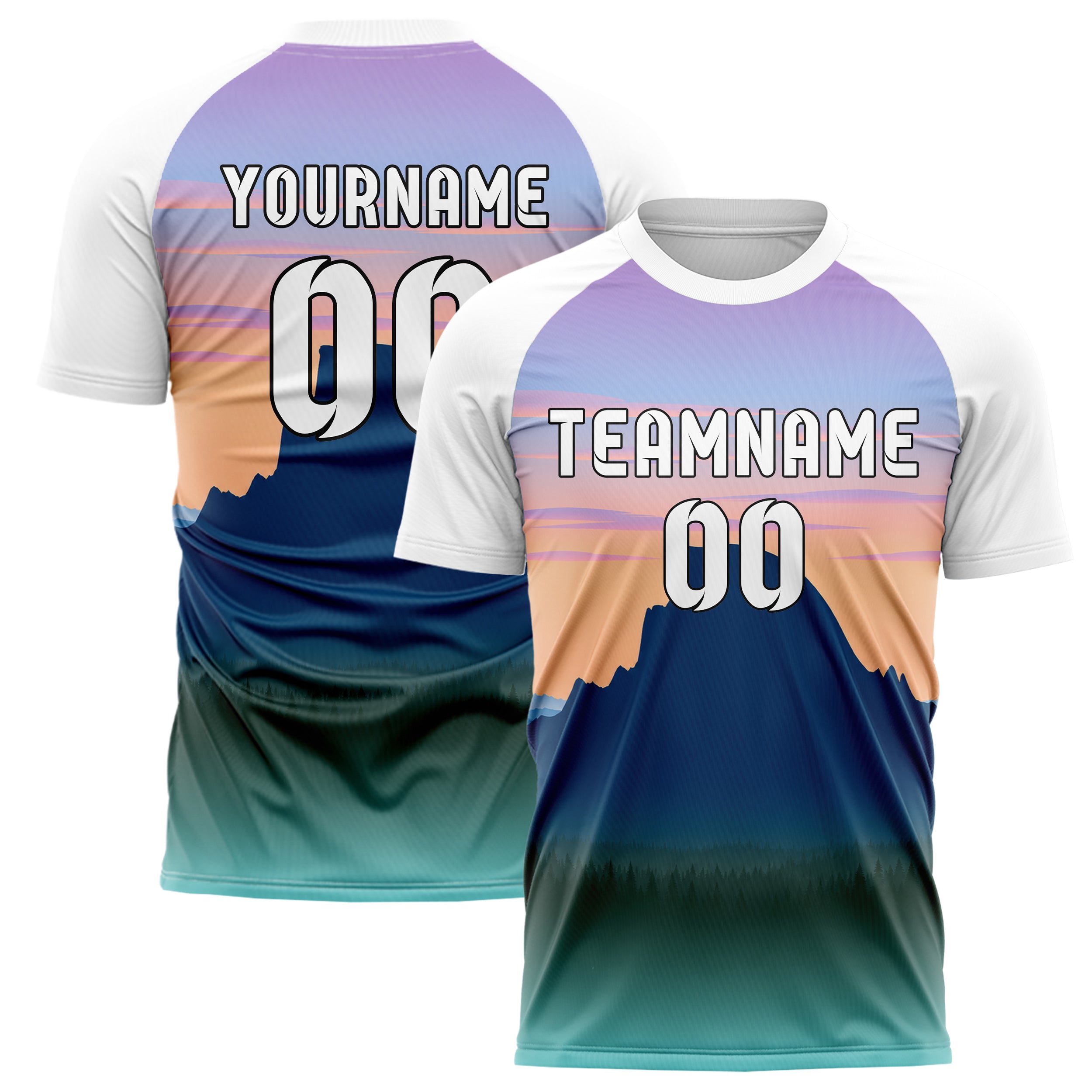 Hellblau Half Dome Skyline Design 15-0334 individuelles Fußballtrikot main