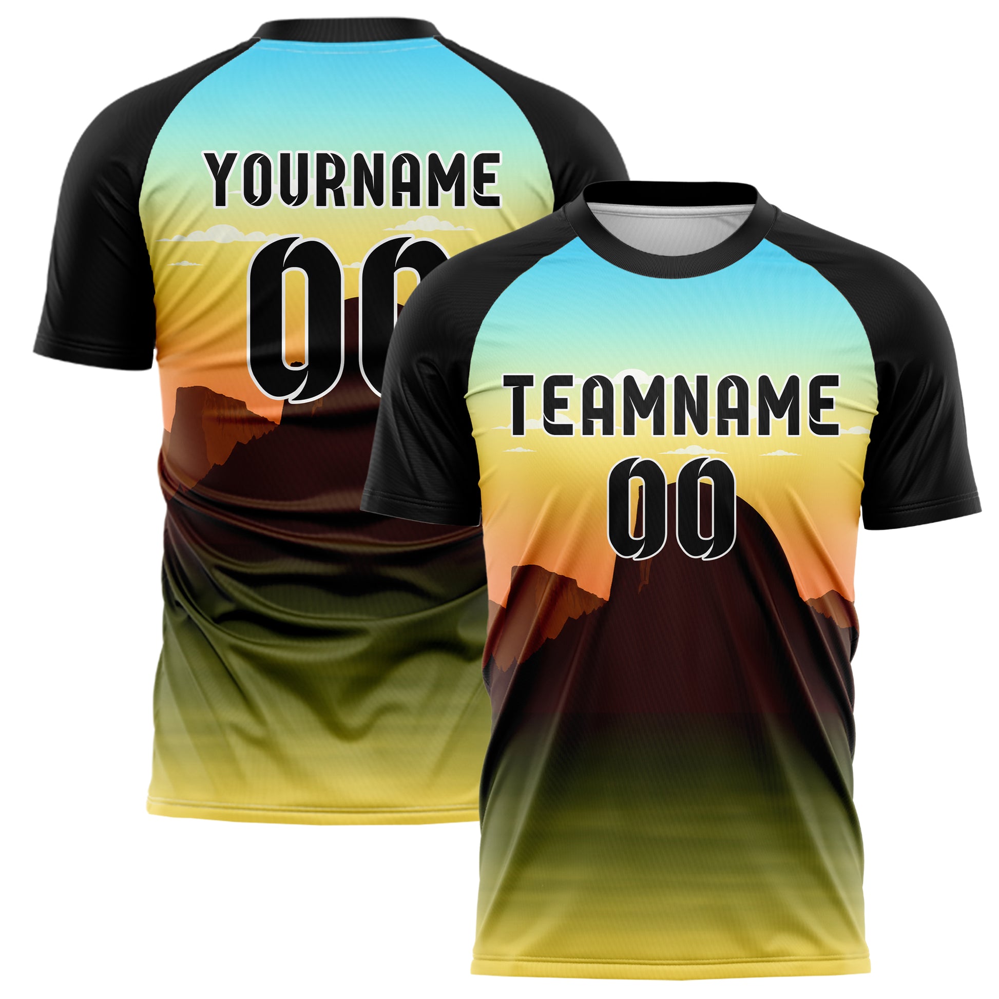 Gelb Half Dome Skyline Design 15-0335 individuelles Fußballtrikot main