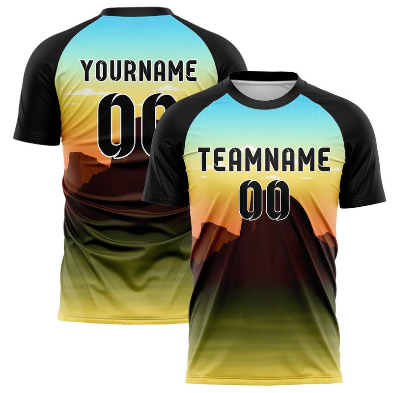 Gelb Half Dome Skyline Design 15-0335 individuelles Fußballtrikot main