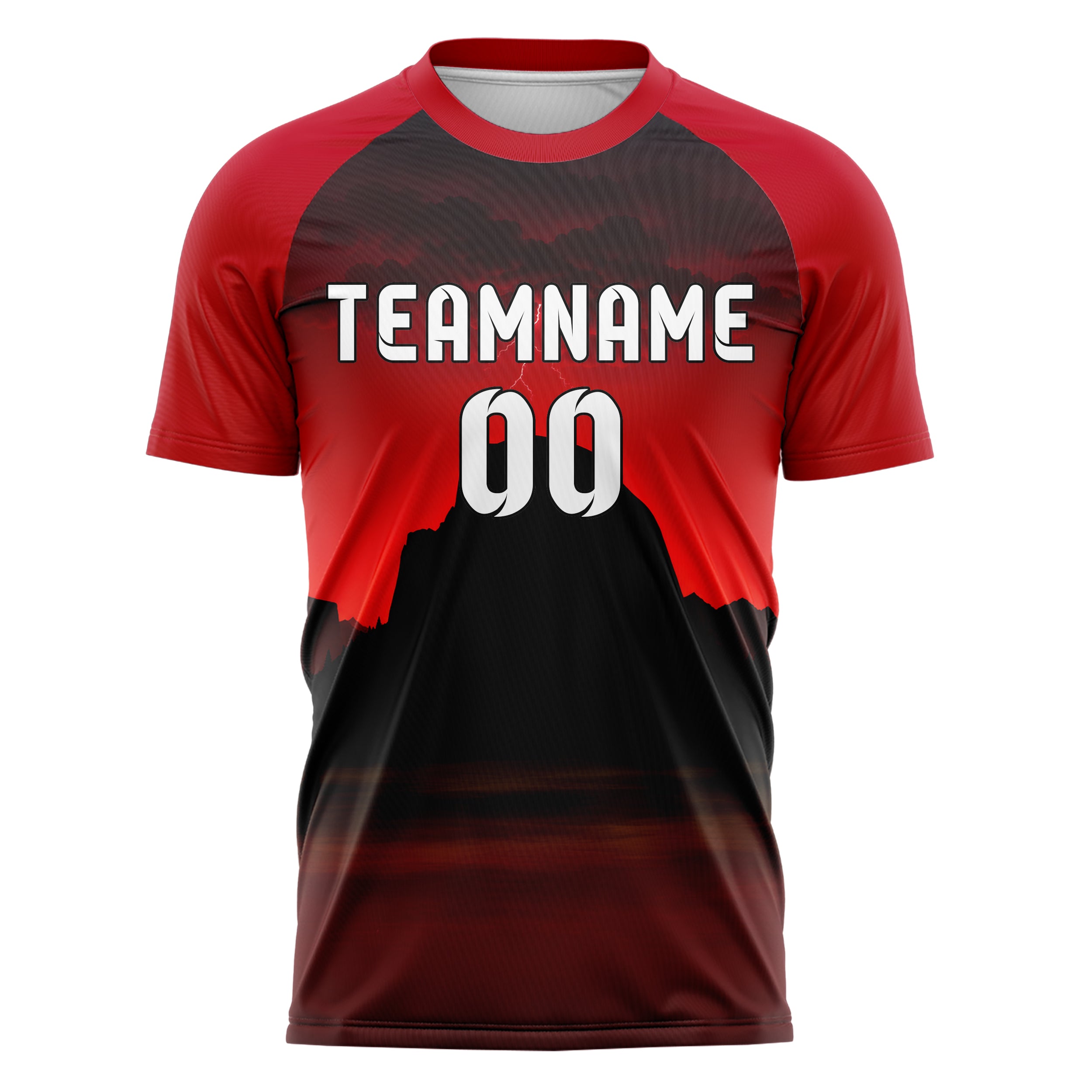 Schwarz Half Dome Skyline Design 15-0337 individuelles Fußballtrikot front