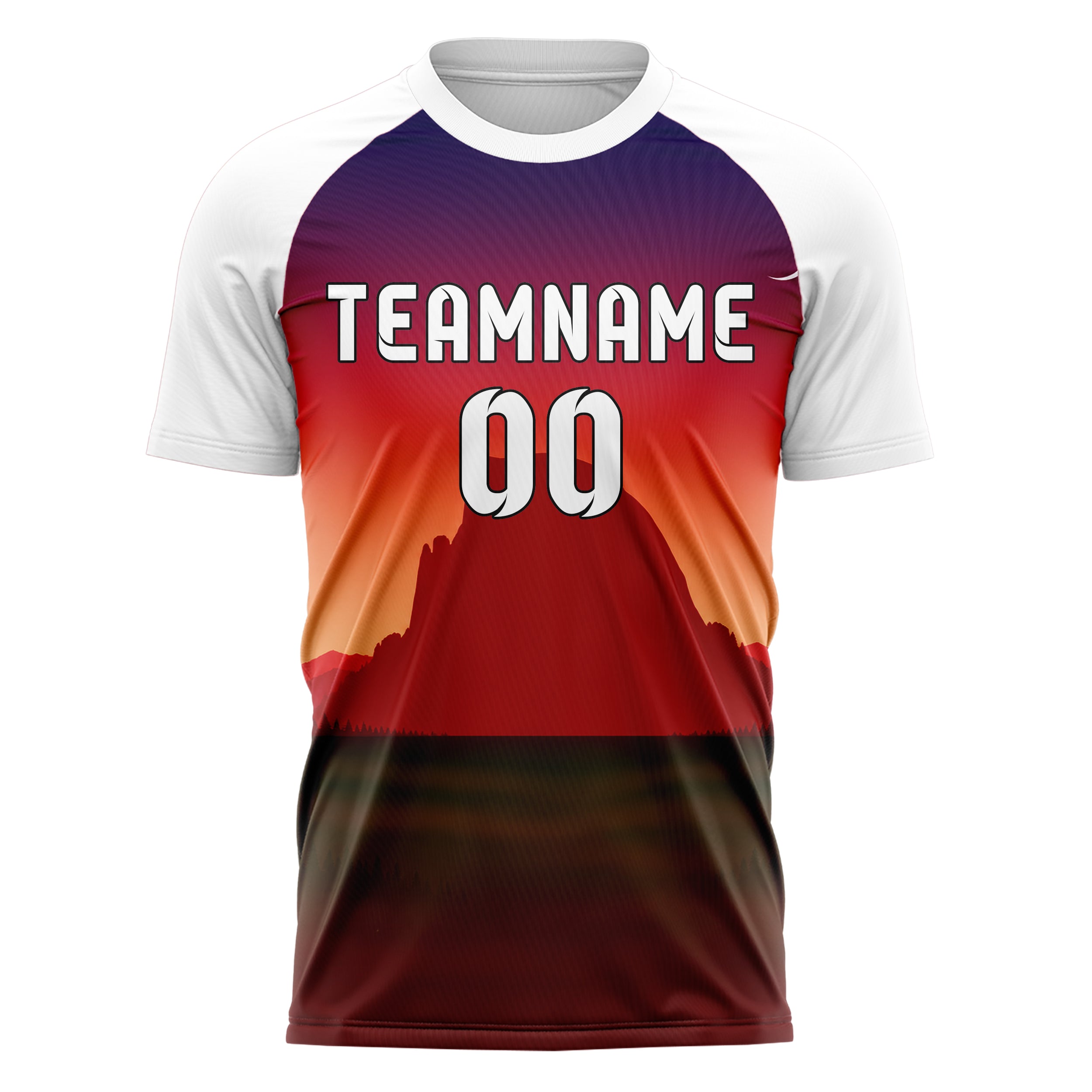Rot Half Dome Skyline Design 15-0333 individuelles Fußballtrikot front