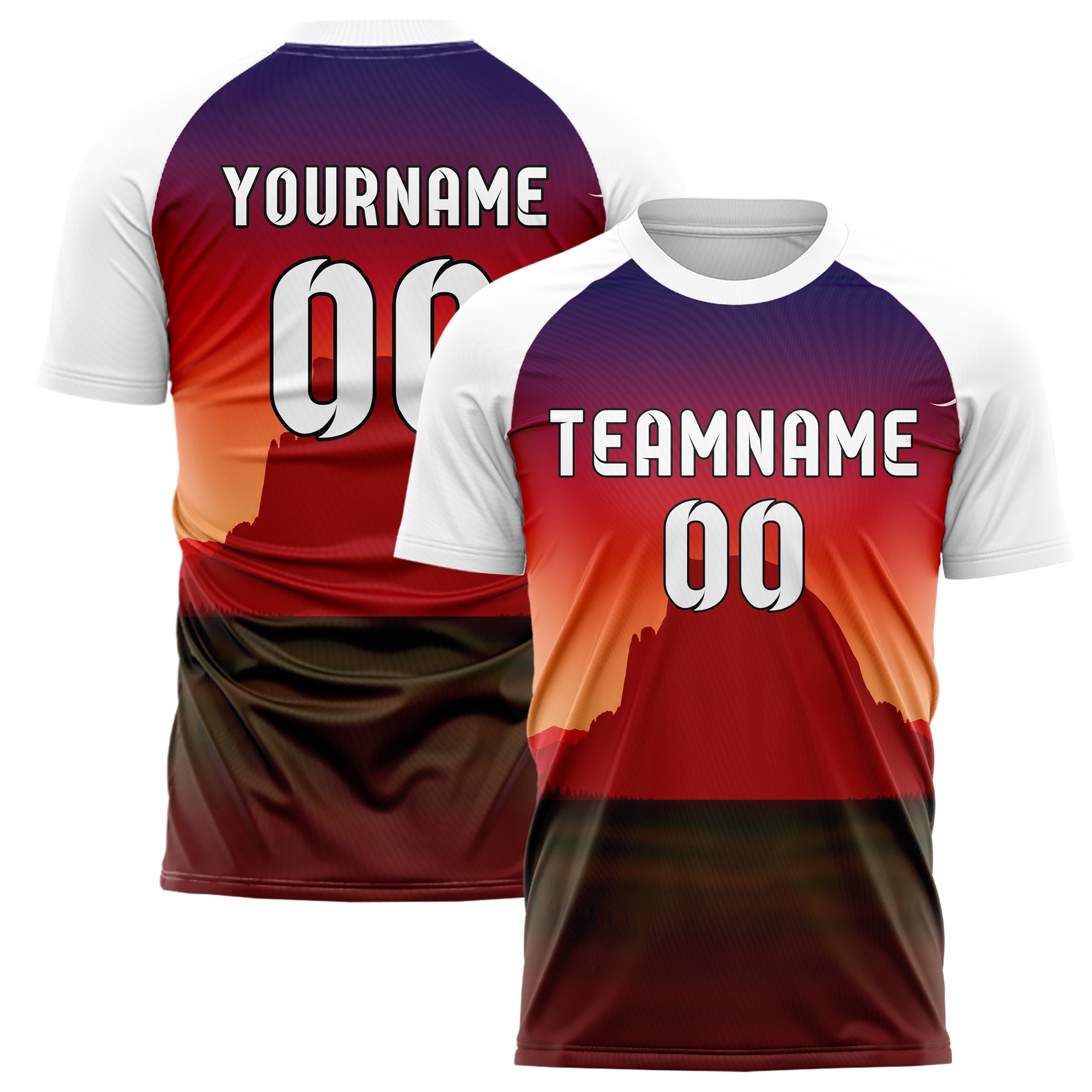 Rot Half Dome Skyline Design 15-0333 individuelles Fußballtrikot main