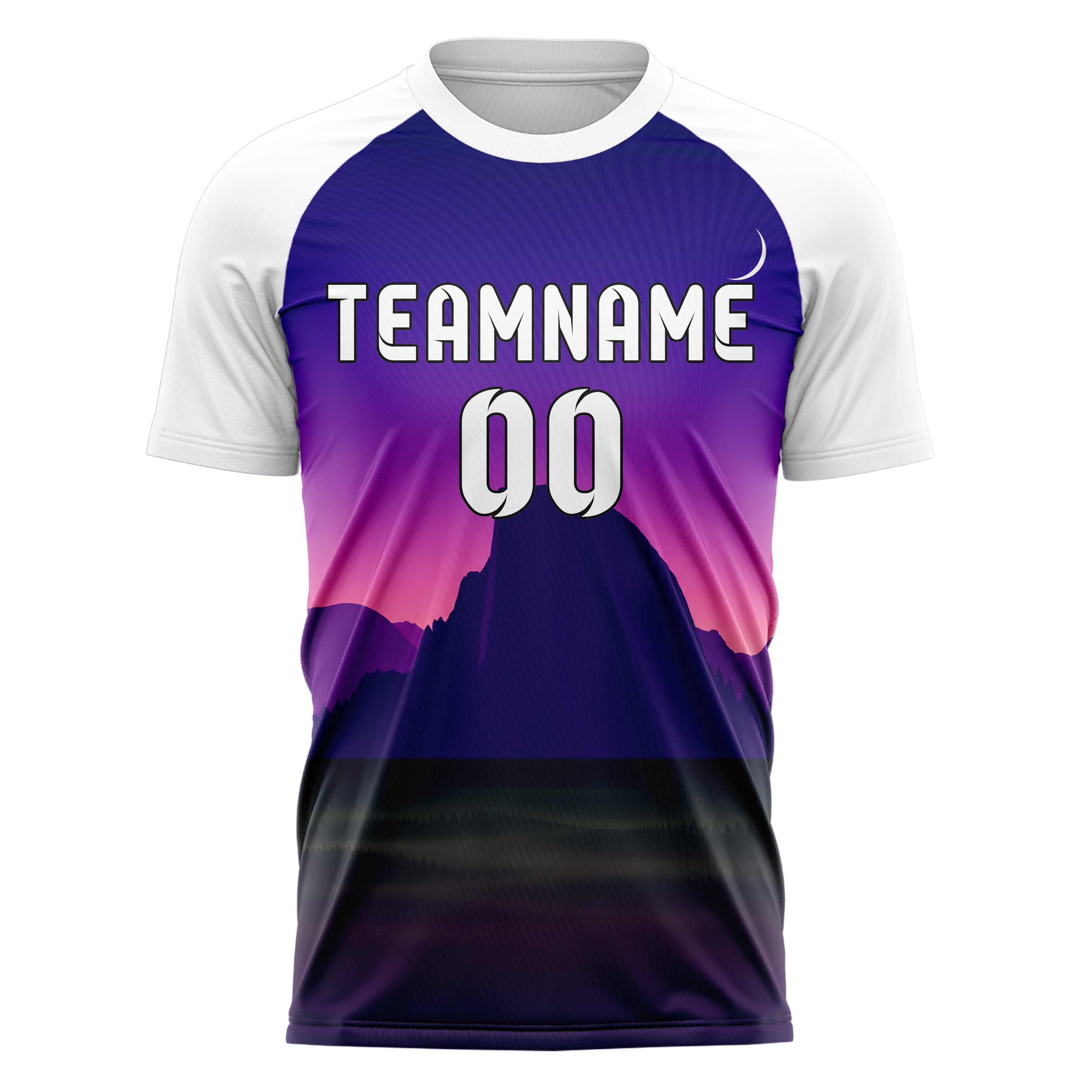 Lila Half Dome Skyline Design 15-0336 individuelles Fußballtrikot front