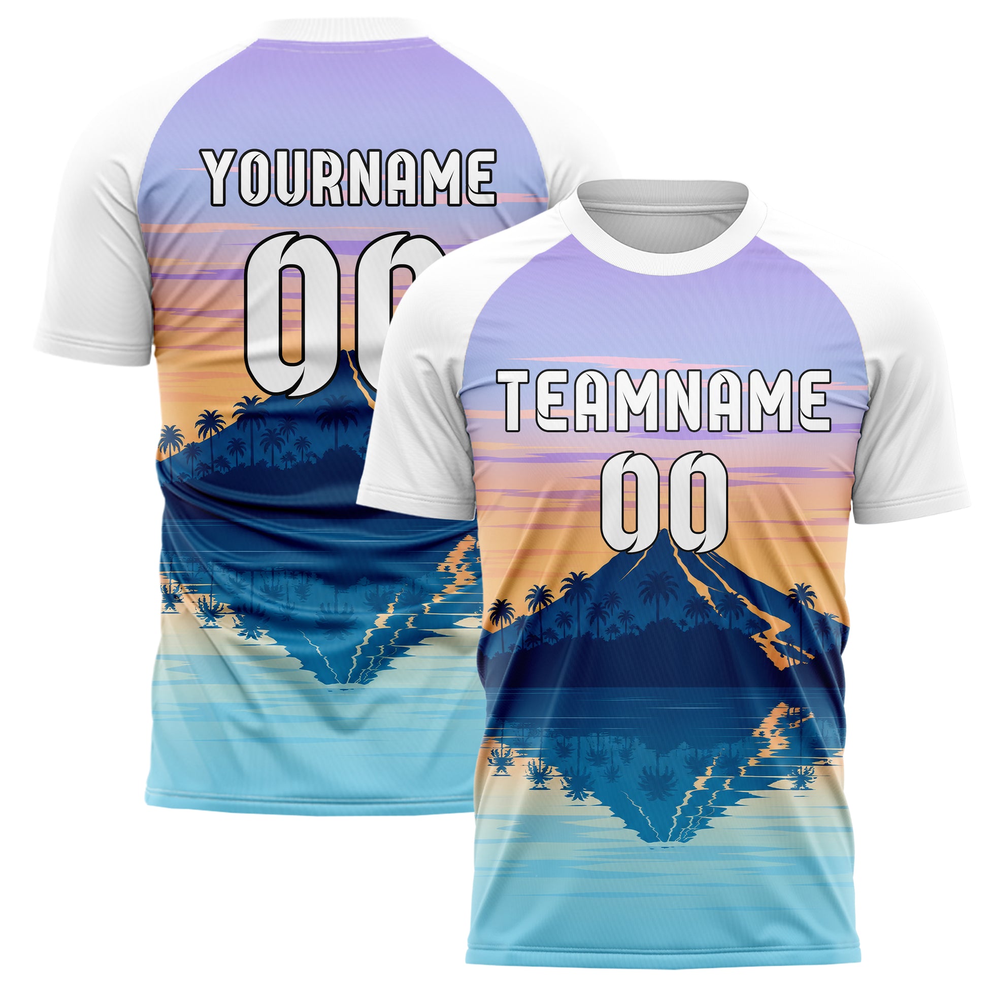 Hellblau Hawaiian Coast Skyline Design 15-0454 individuelles Fußballtrikot main