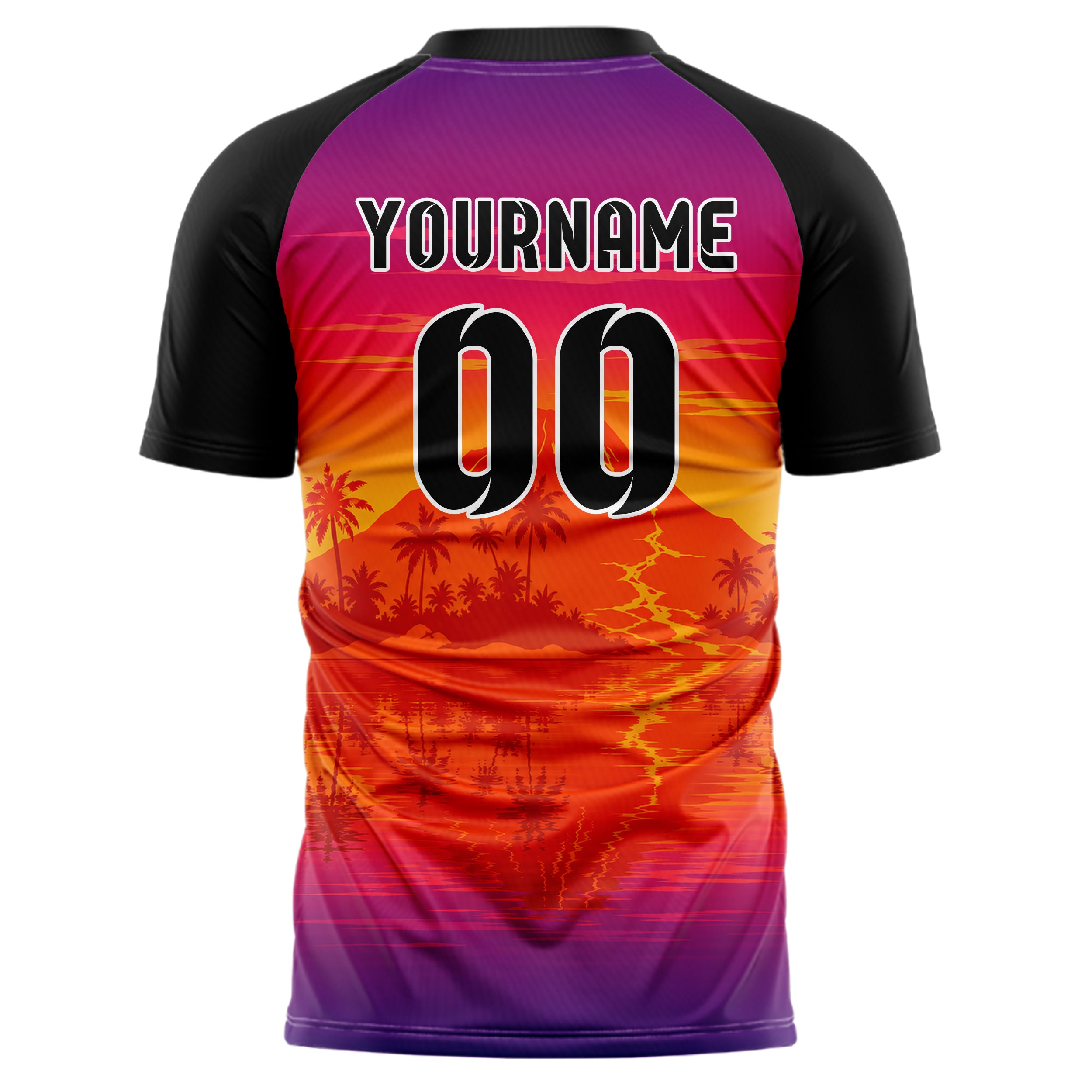 Orange Hawaiian Coast Skyline Design 15-0452 individuelles Fußballtrikot back