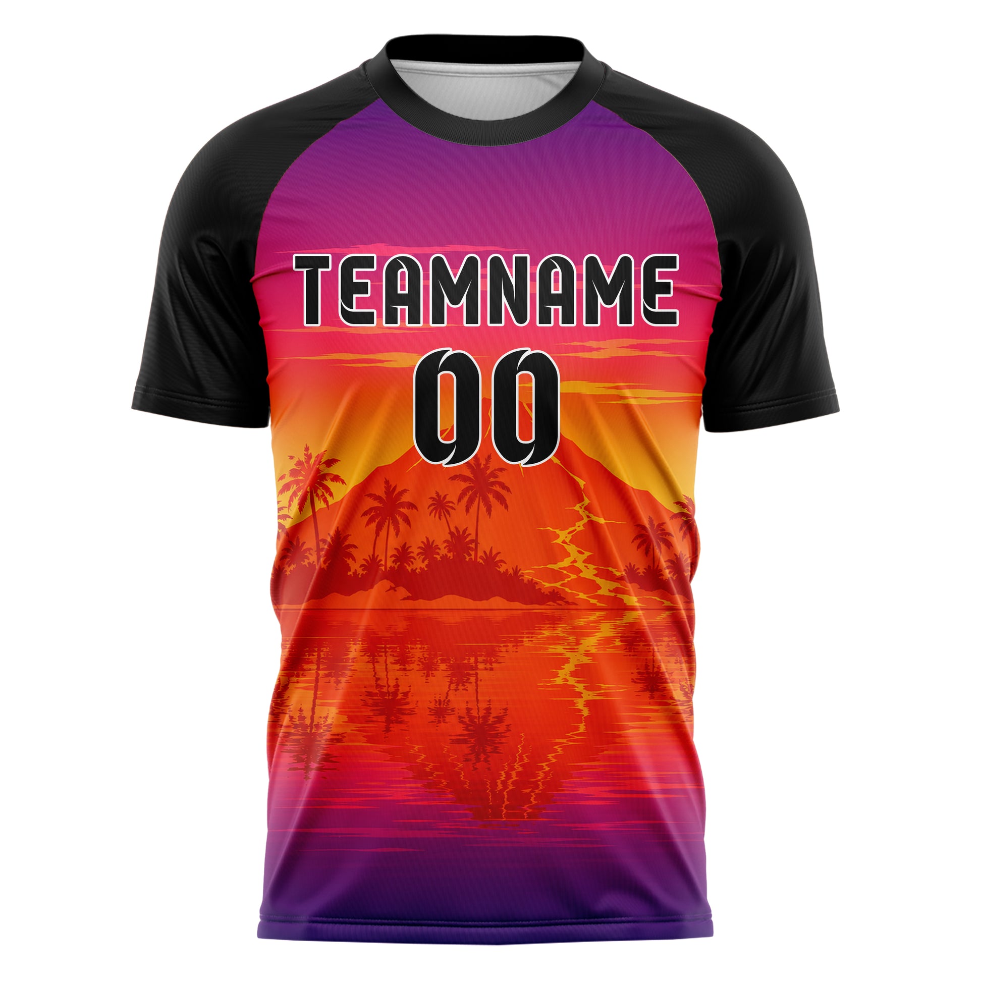 Orange Hawaiian Coast Skyline Design 15-0452 individuelles Fußballtrikot front