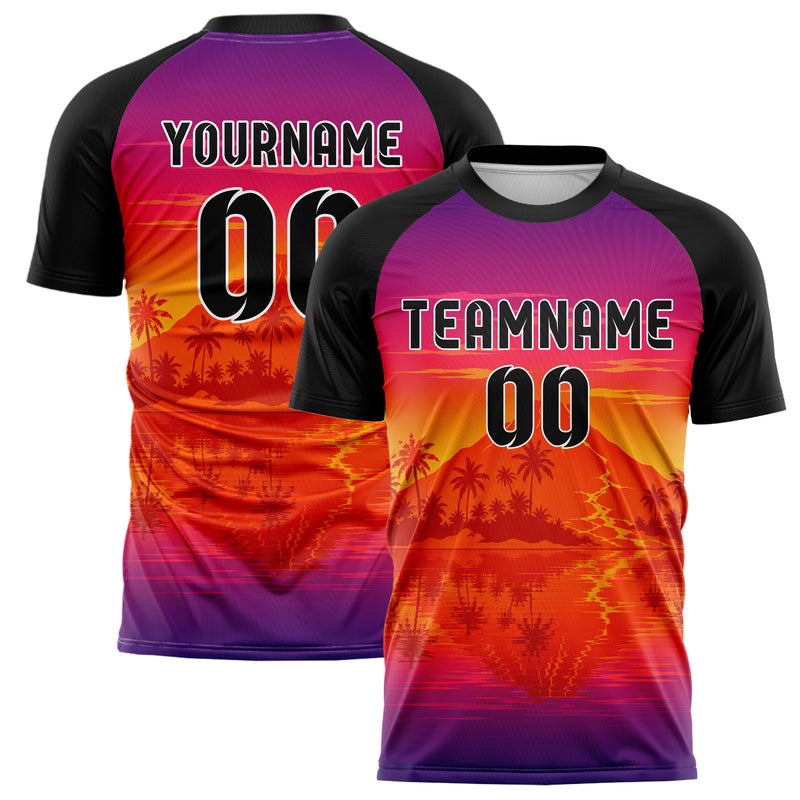 Orange Hawaiian Coast Skyline Design 15-0452 individuelles Fußballtrikot main