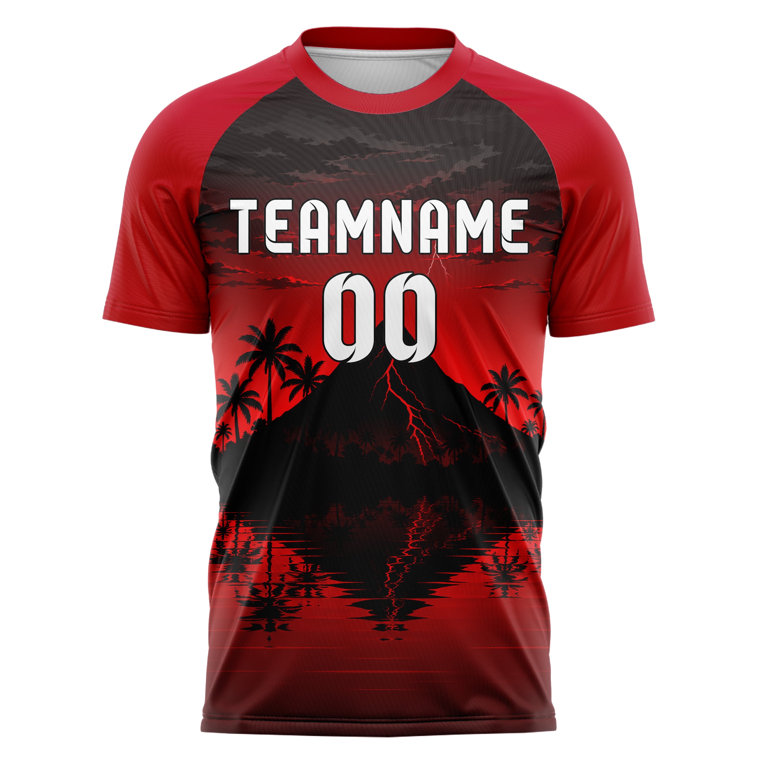 Schwarz Hawaiian Coast Skyline Design 15-0457 individuelles Fußballtrikot front