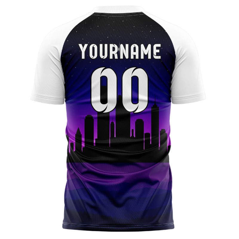 Schwarz Houston Skyline Design 15-0118 individuelles Fußballtrikot back