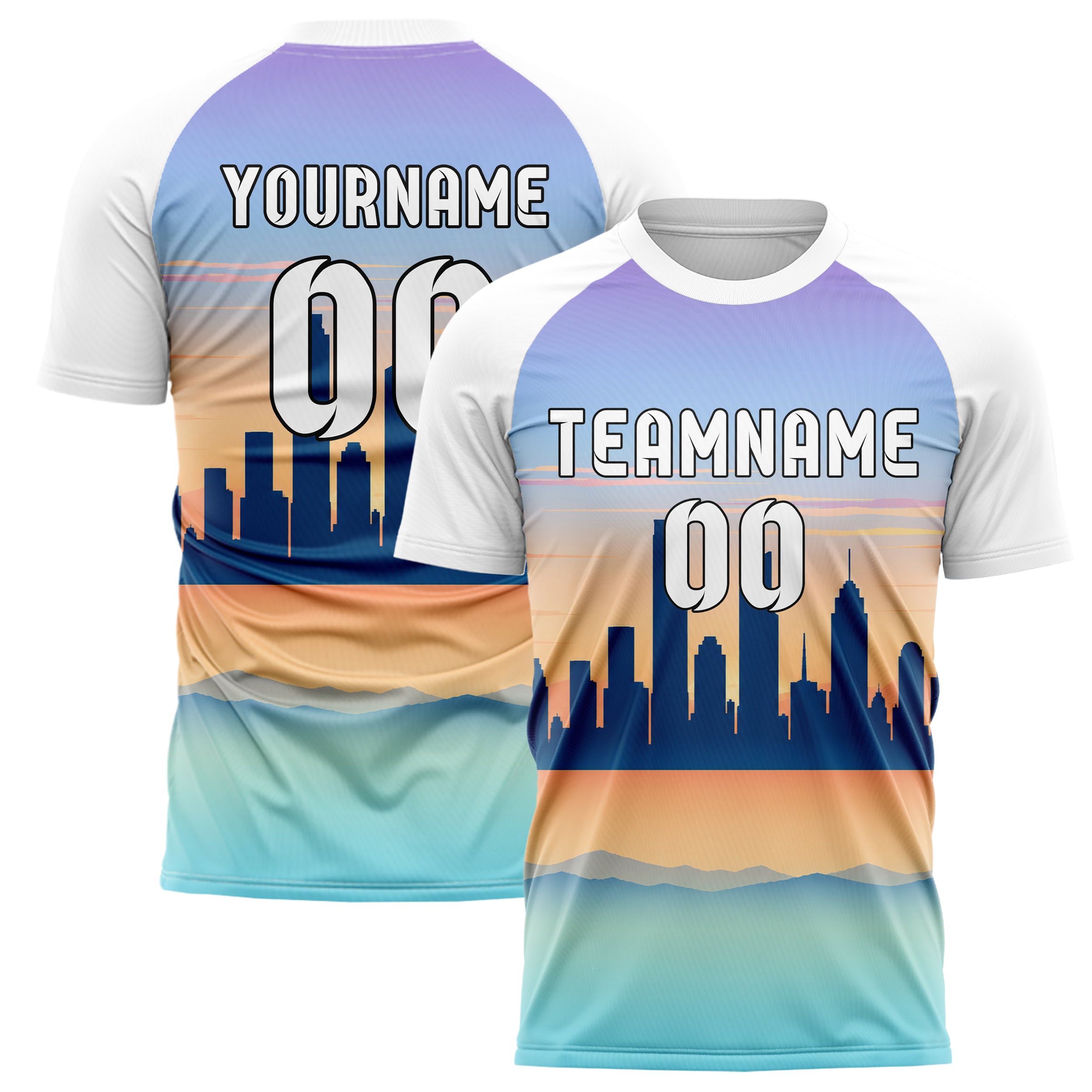 Hellblau Houston Skyline Design 15-0114 individuelles Fußballtrikot main