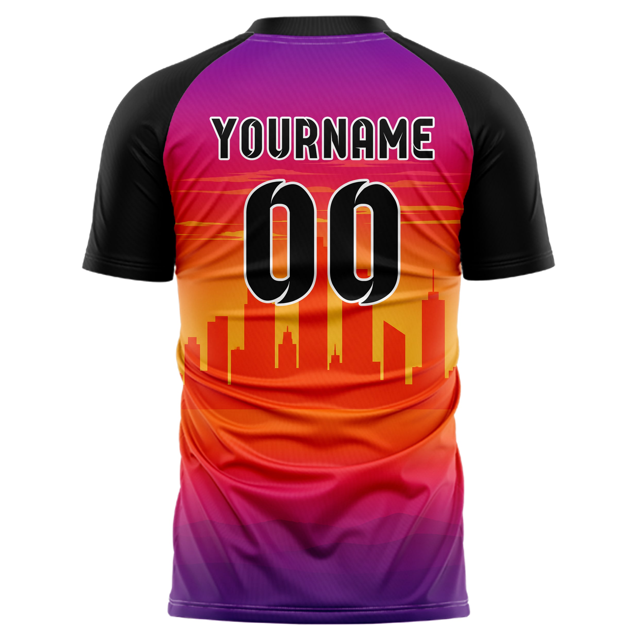 Orange Houston Skyline Design 15-0112 individuelles Fußballtrikot back