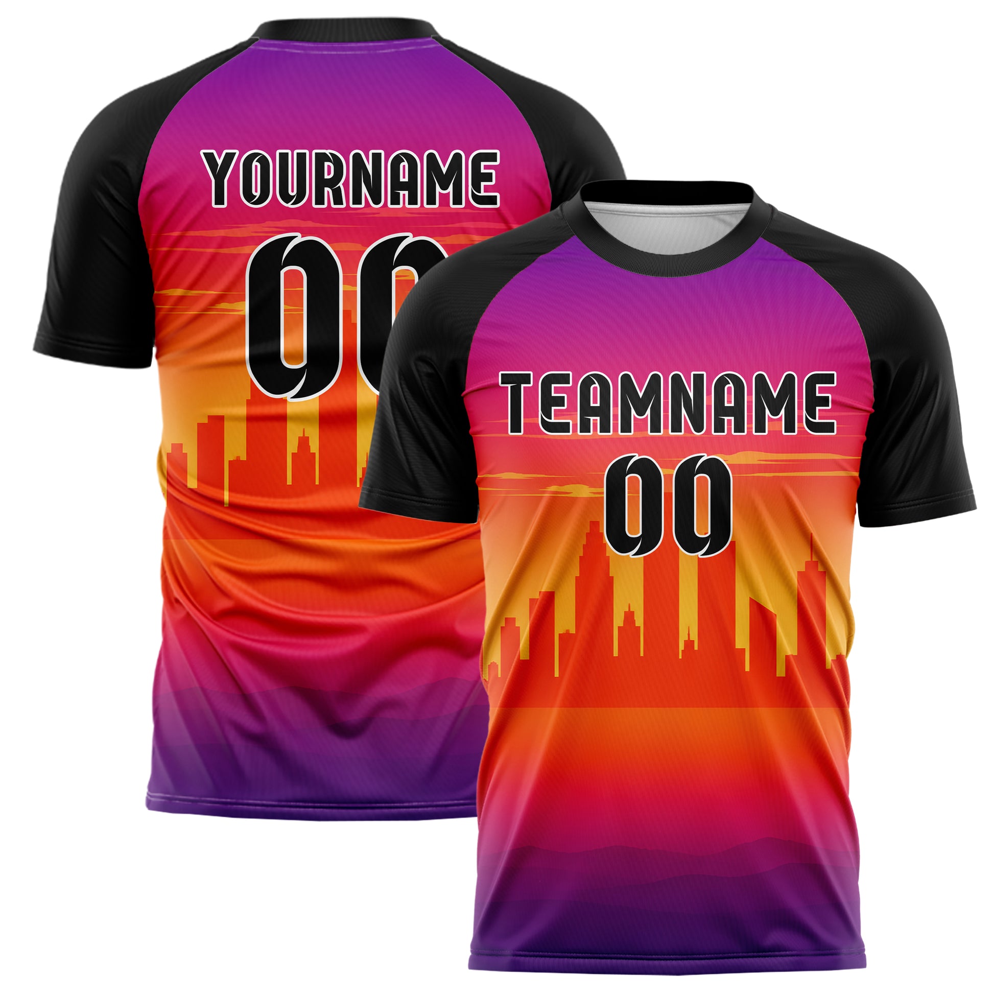 Orange Houston Skyline Design 15-0112 individuelles Fußballtrikot main