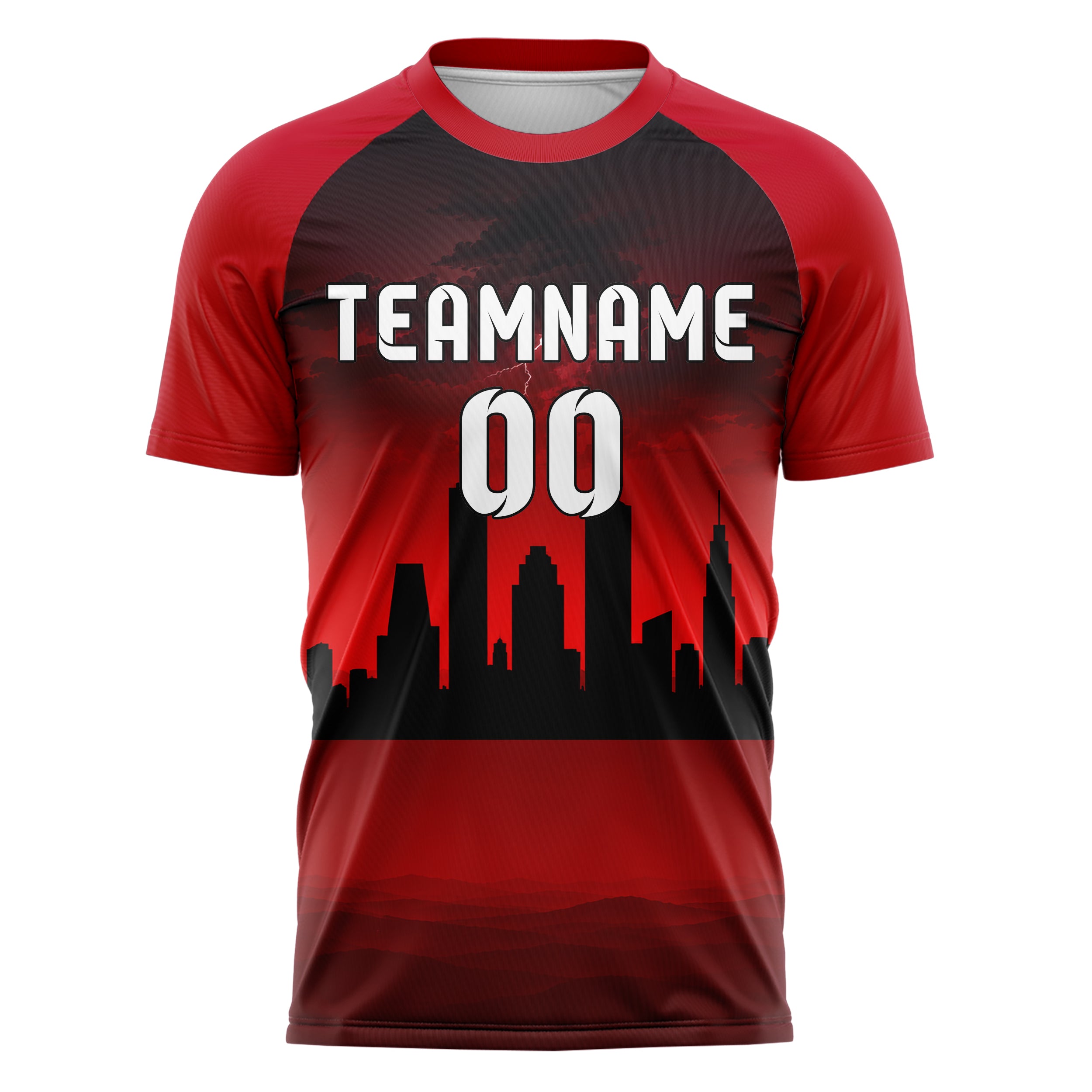 Schwarz Houston Skyline Design 15-0117 individuelles Fußballtrikot front