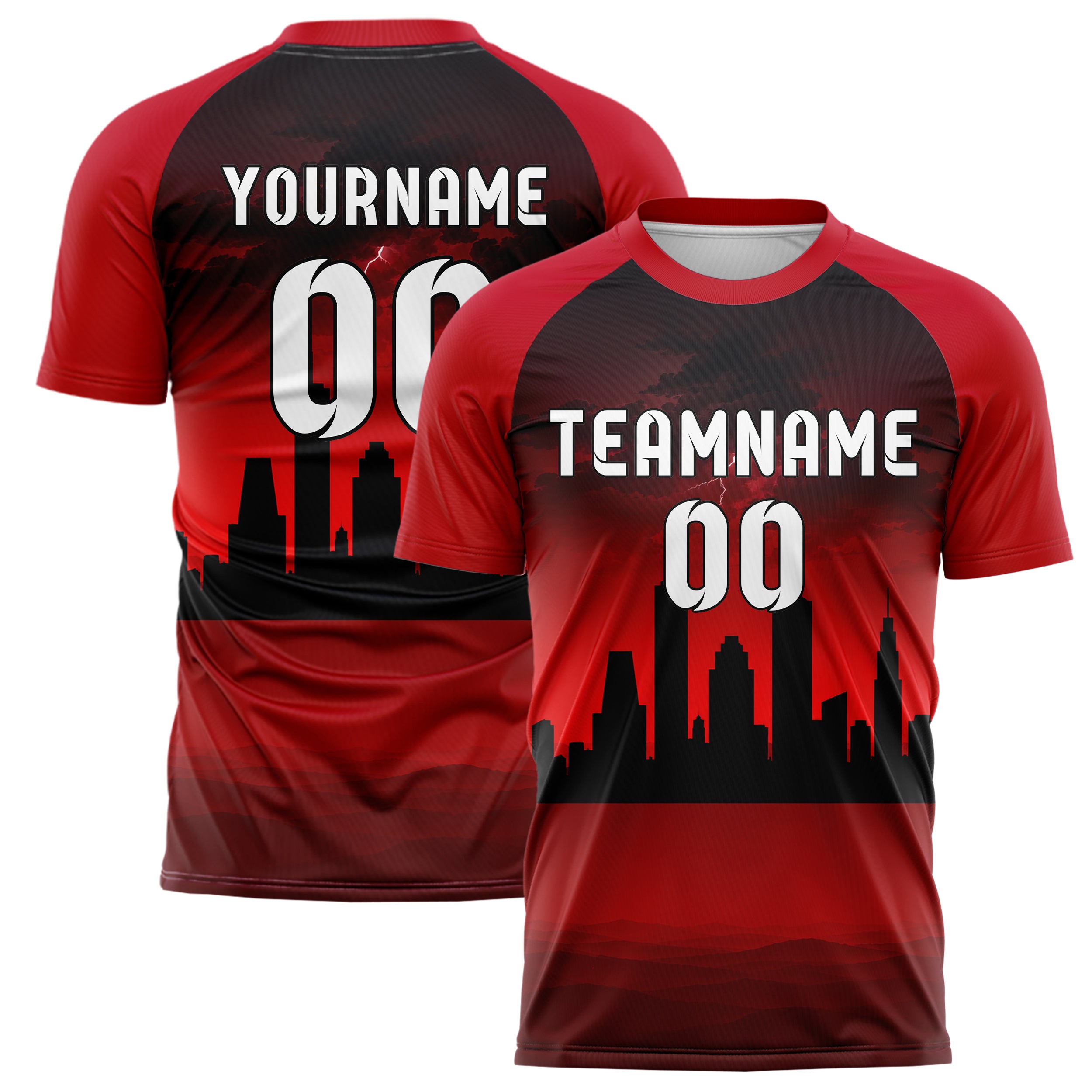Schwarz Houston Skyline Design 15-0117 individuelles Fußballtrikot main