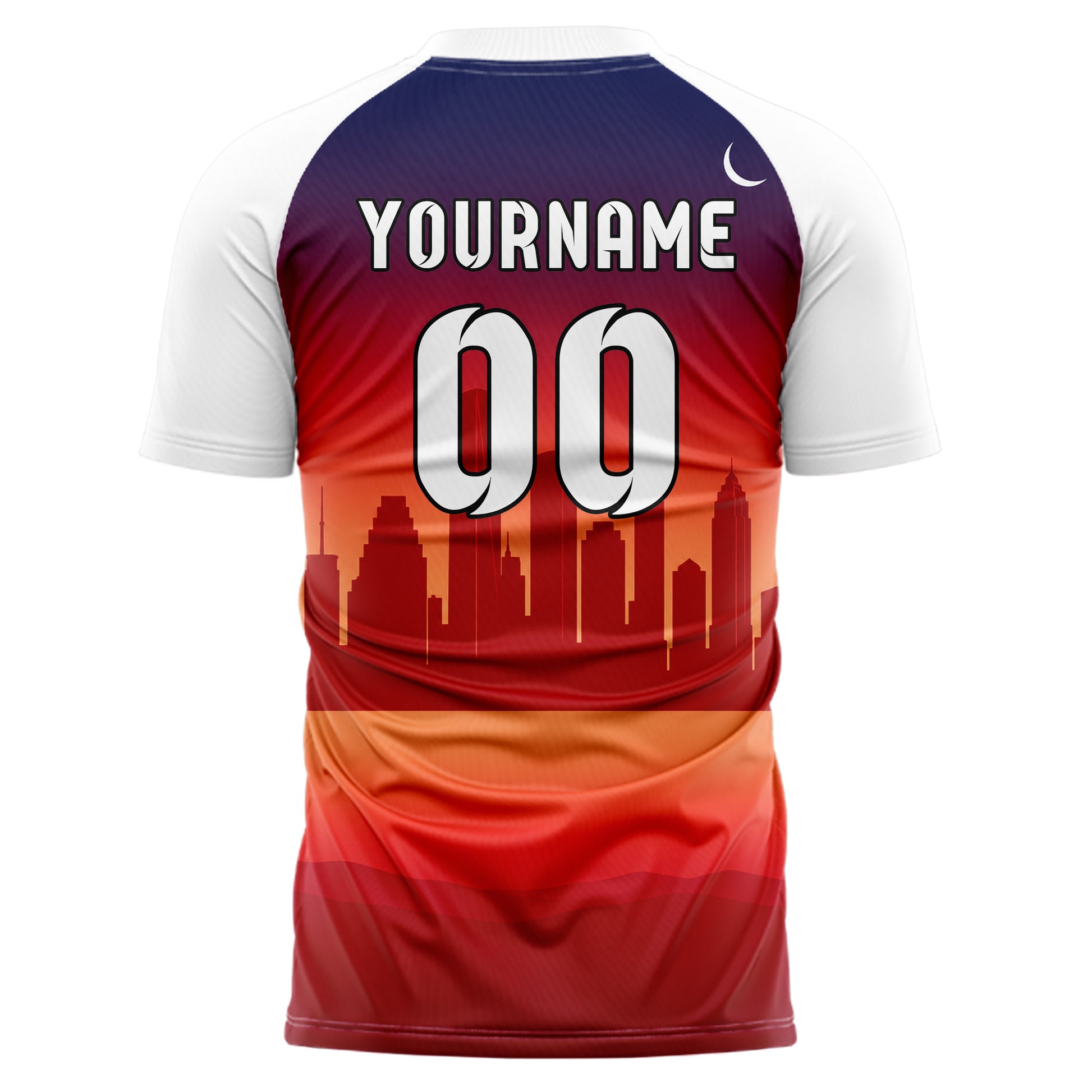 Rot Houston Skyline Design 15-0113 individuelles Fußballtrikot back