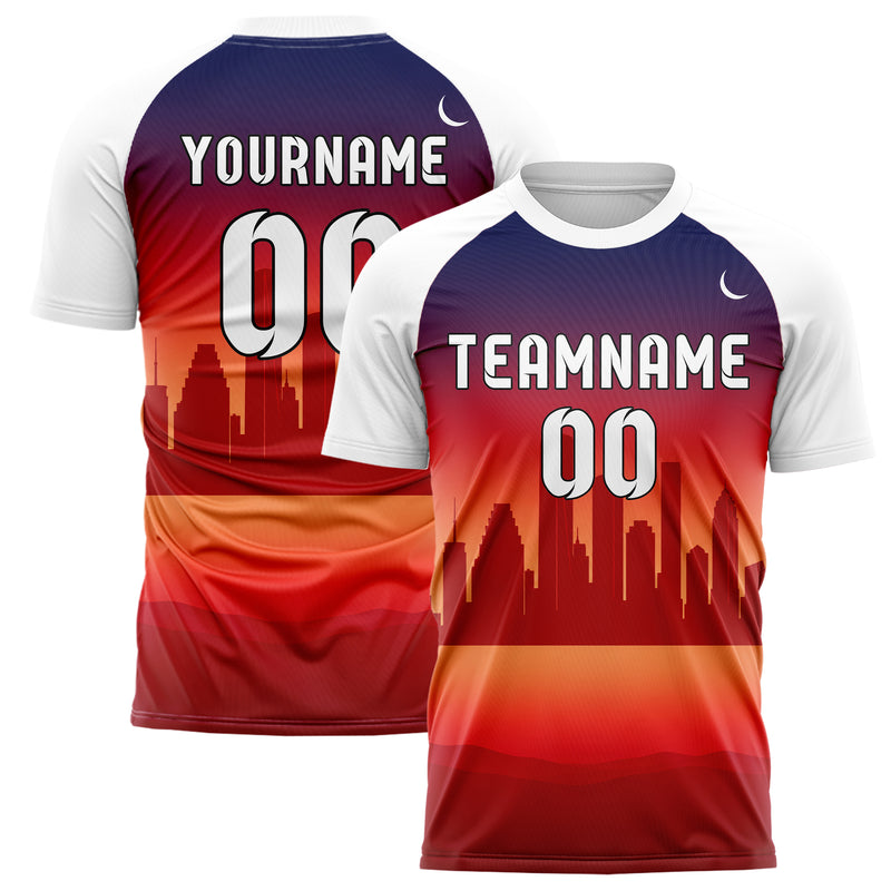 Rot Houston Skyline Design 15-0113 individuelles Fußballtrikot main
