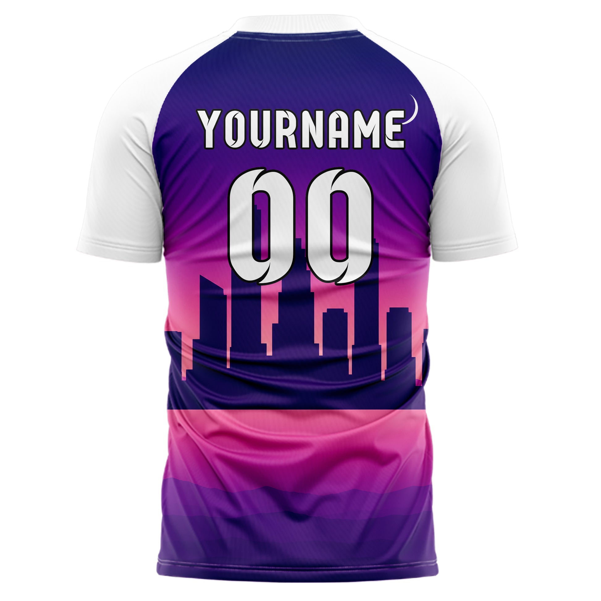 Lila Houston Skyline Design 15-0116 individuelles Fußballtrikot back