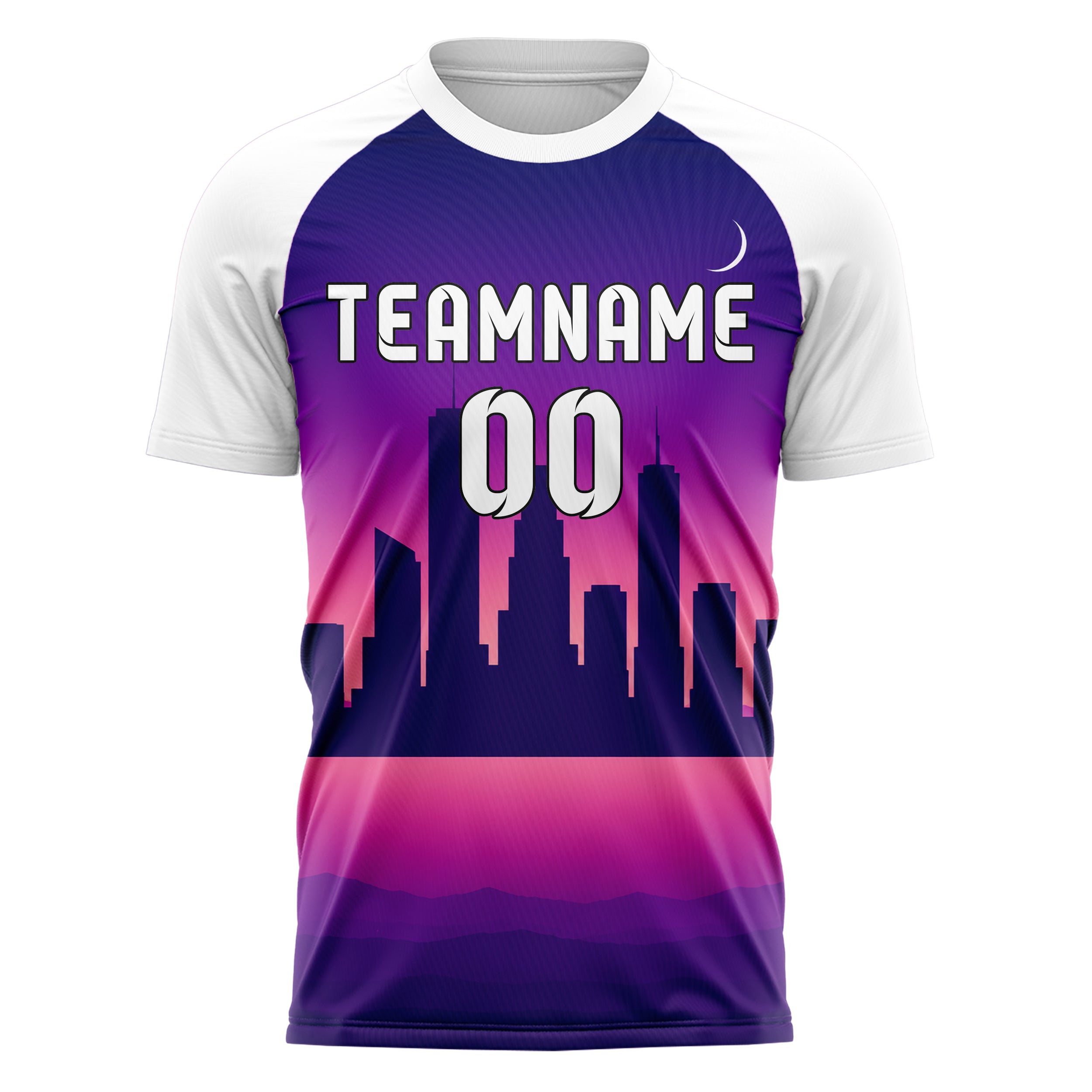 Lila Houston Skyline Design 15-0116 individuelles Fußballtrikot front