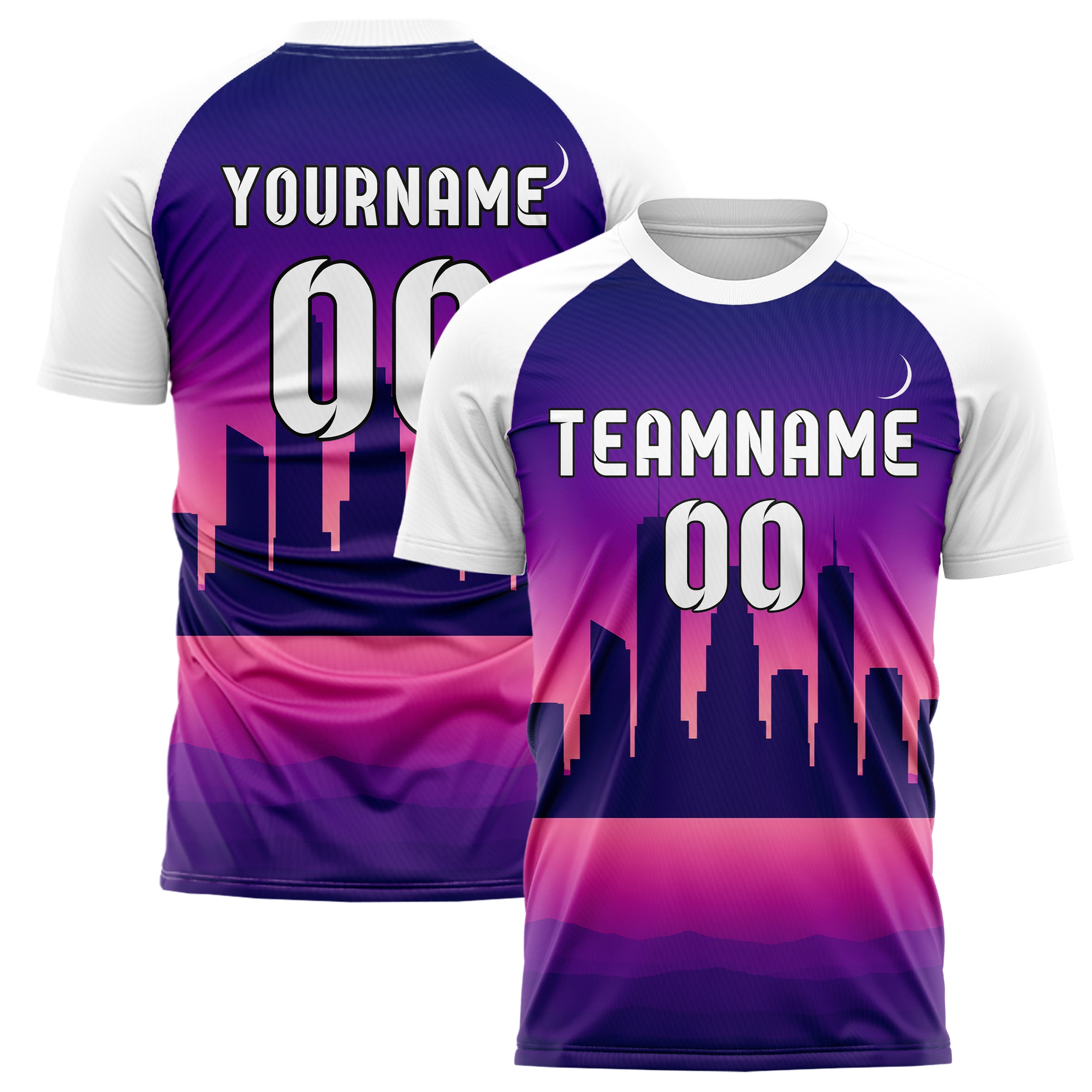 Lila Houston Skyline Design 15-0116 individuelles Fußballtrikot main