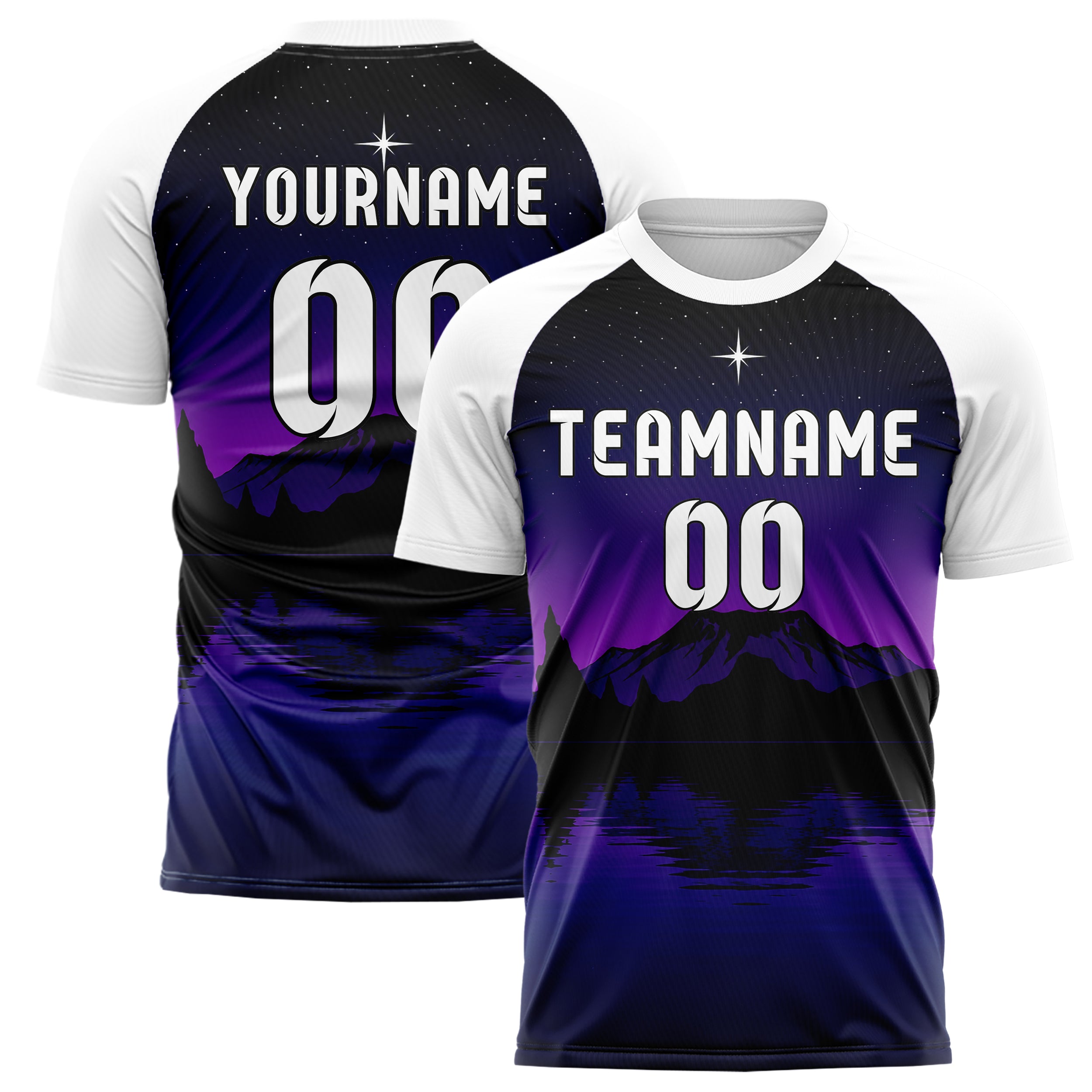 Schwarz Iceland Skyline Design 15-0438 individuelles Fußballtrikot main