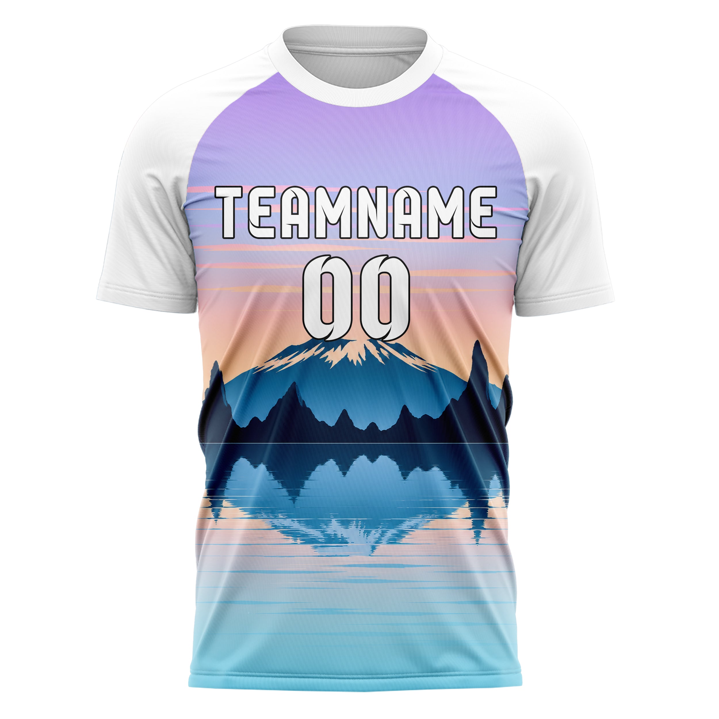 Hellblau Iceland Skyline Design 15-0434 individuelles Fußballtrikot front