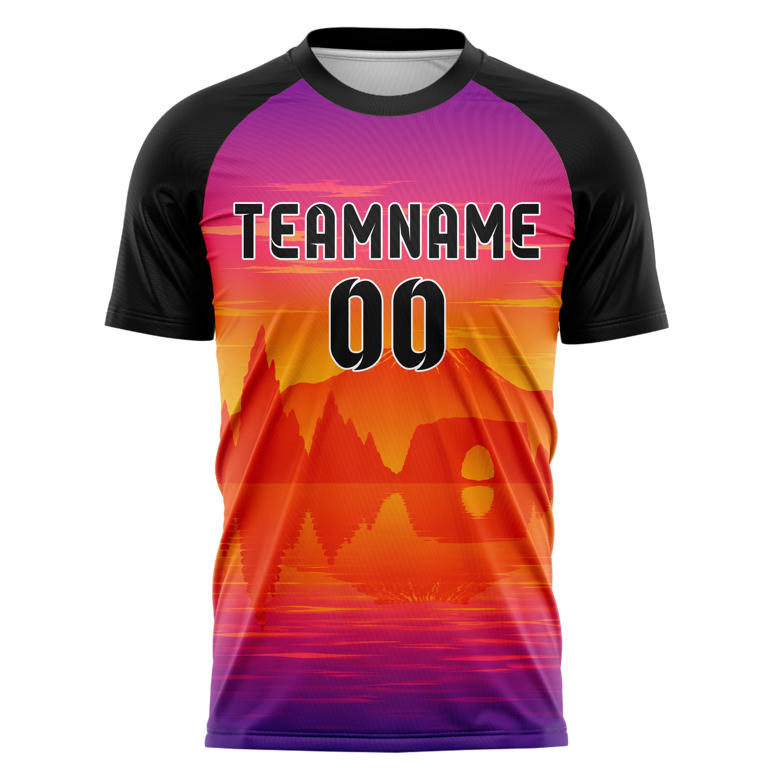 Orange Iceland Skyline Design 15-0432 individuelles Fußballtrikot front