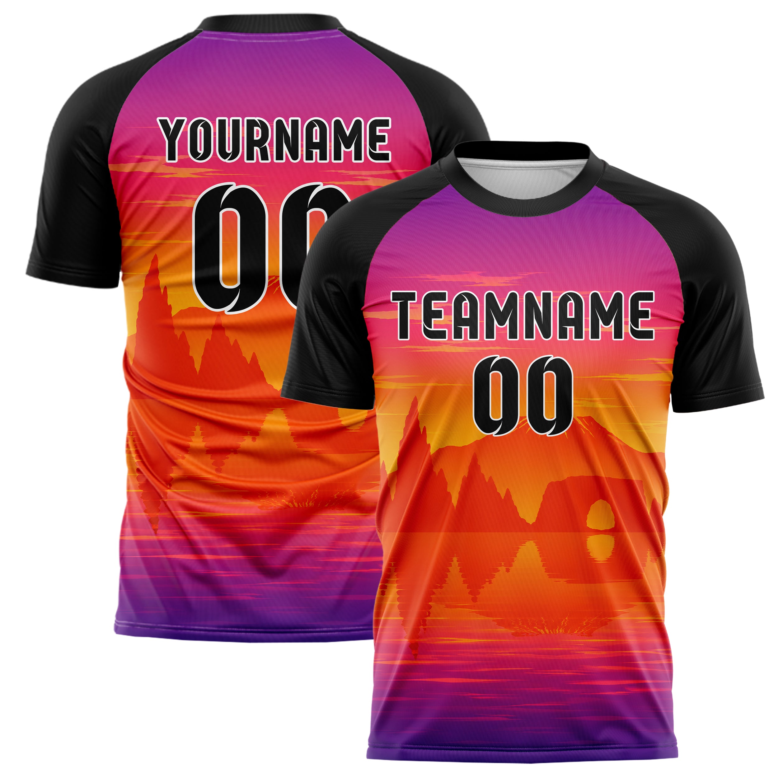 Orange Iceland Skyline Design 15-0432 individuelles Fußballtrikot main