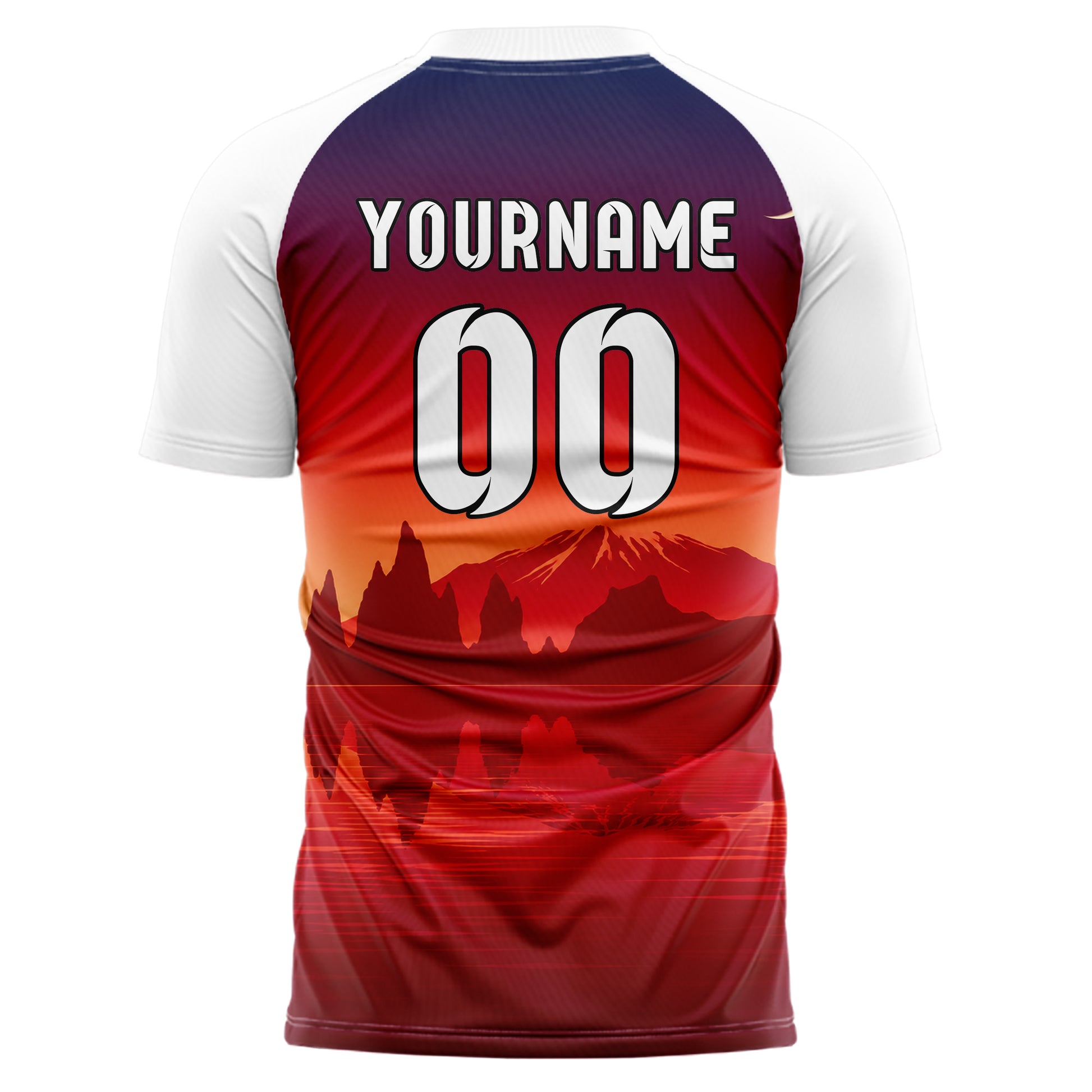Rot Iceland Skyline Design 15-0433 individuelles Fußballtrikot back